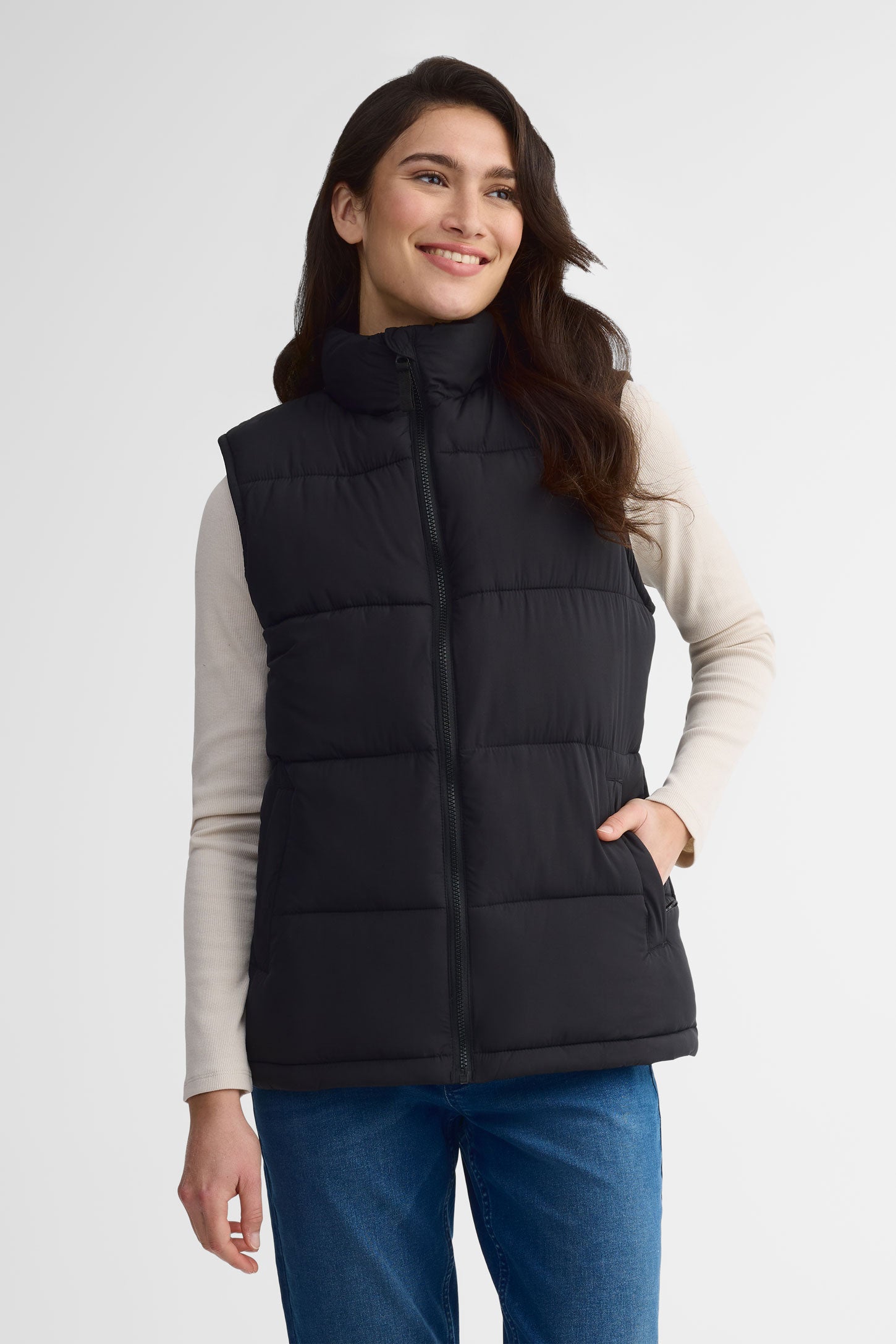 Veste matelassée sans manches - Femme && NOIR