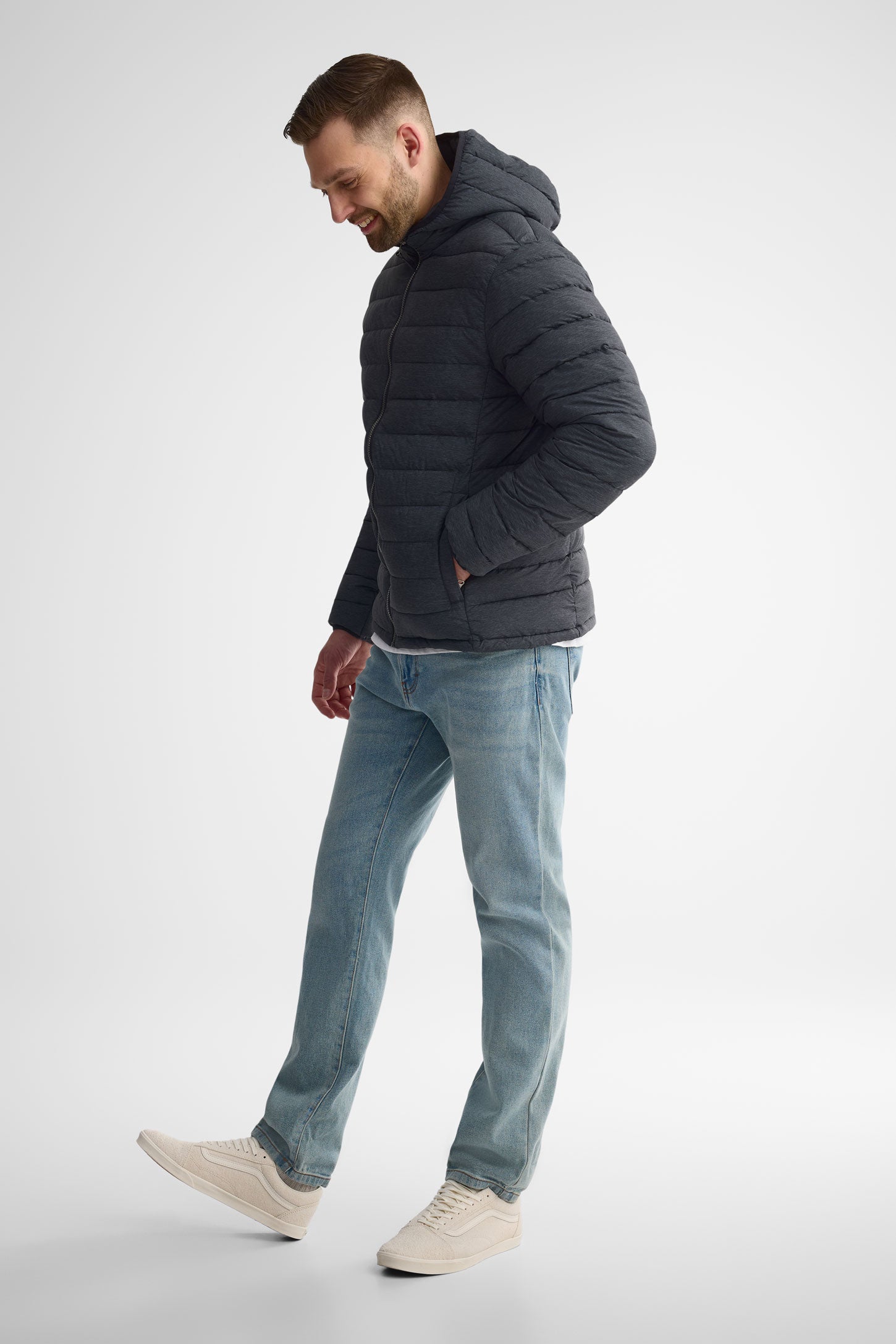 Manteau matelassé résistant à l'eau - Homme && CHARBON