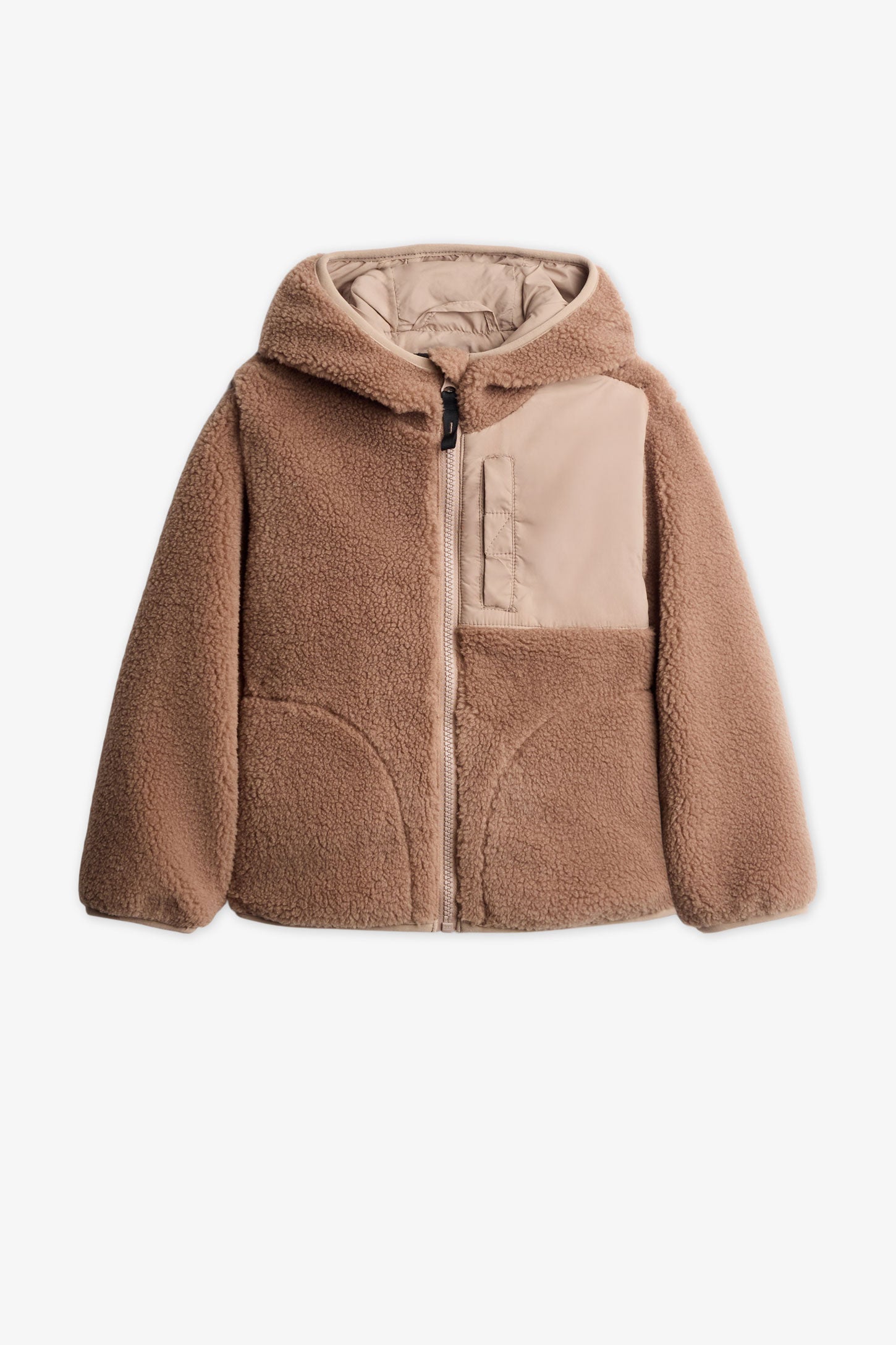 Manteau en sherpa doublé - Enfant garçon && TAUPE