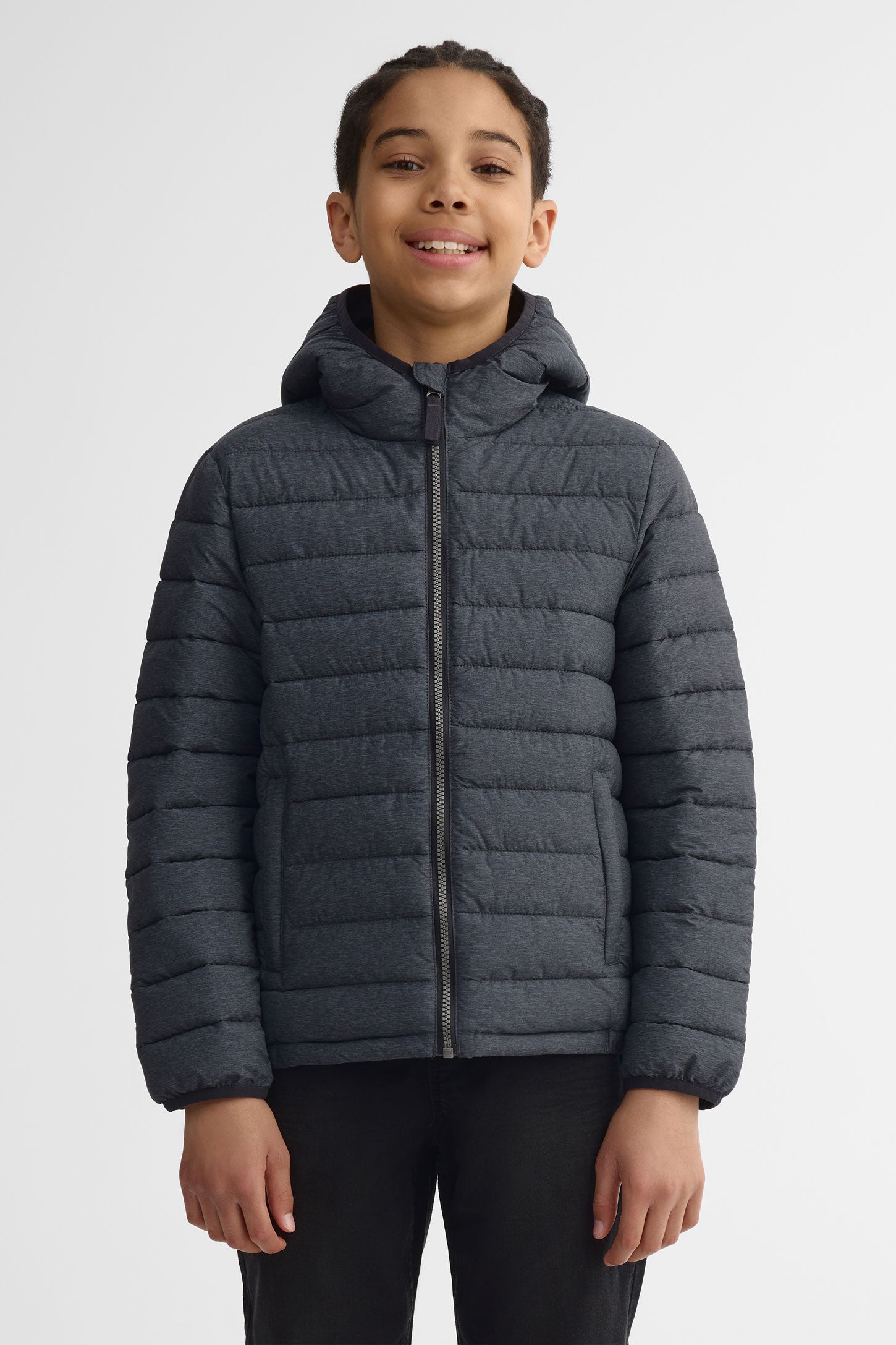Manteau matelassé résistant à l'eau - Ado garçon && CHARBON
