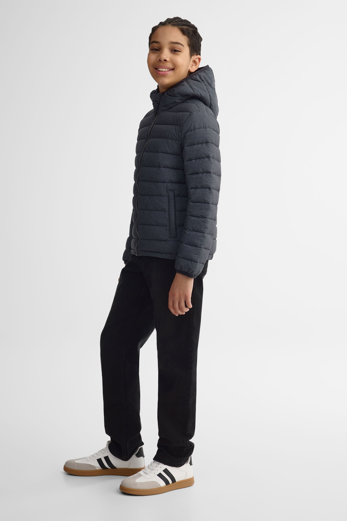 Manteau matelassé résistant à l'eau - Ado garçon && CHARBON