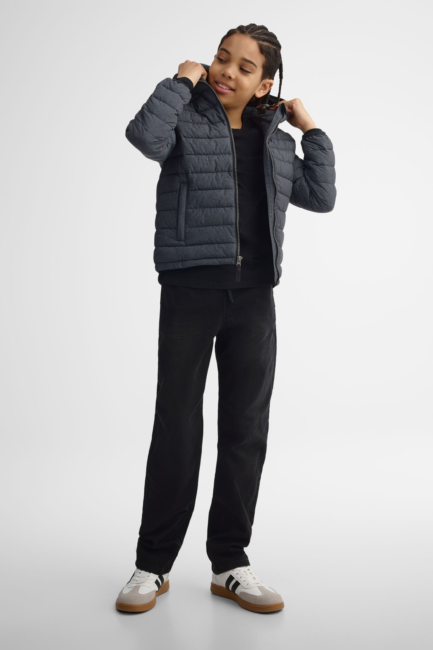 Manteau matelassé résistant à l'eau - Ado garçon && CHARBON