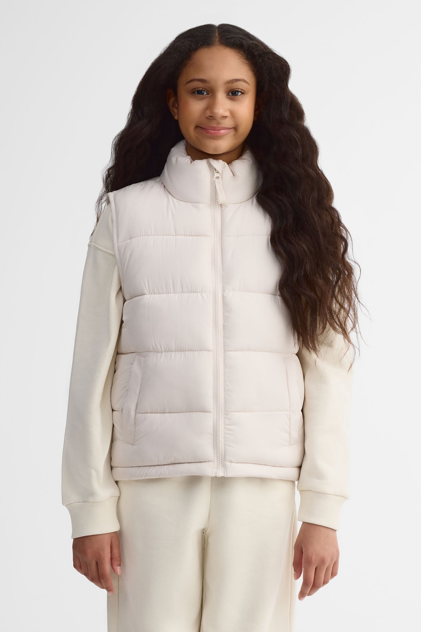 Veste matelassée sans manches - Ado fille && BEIGE