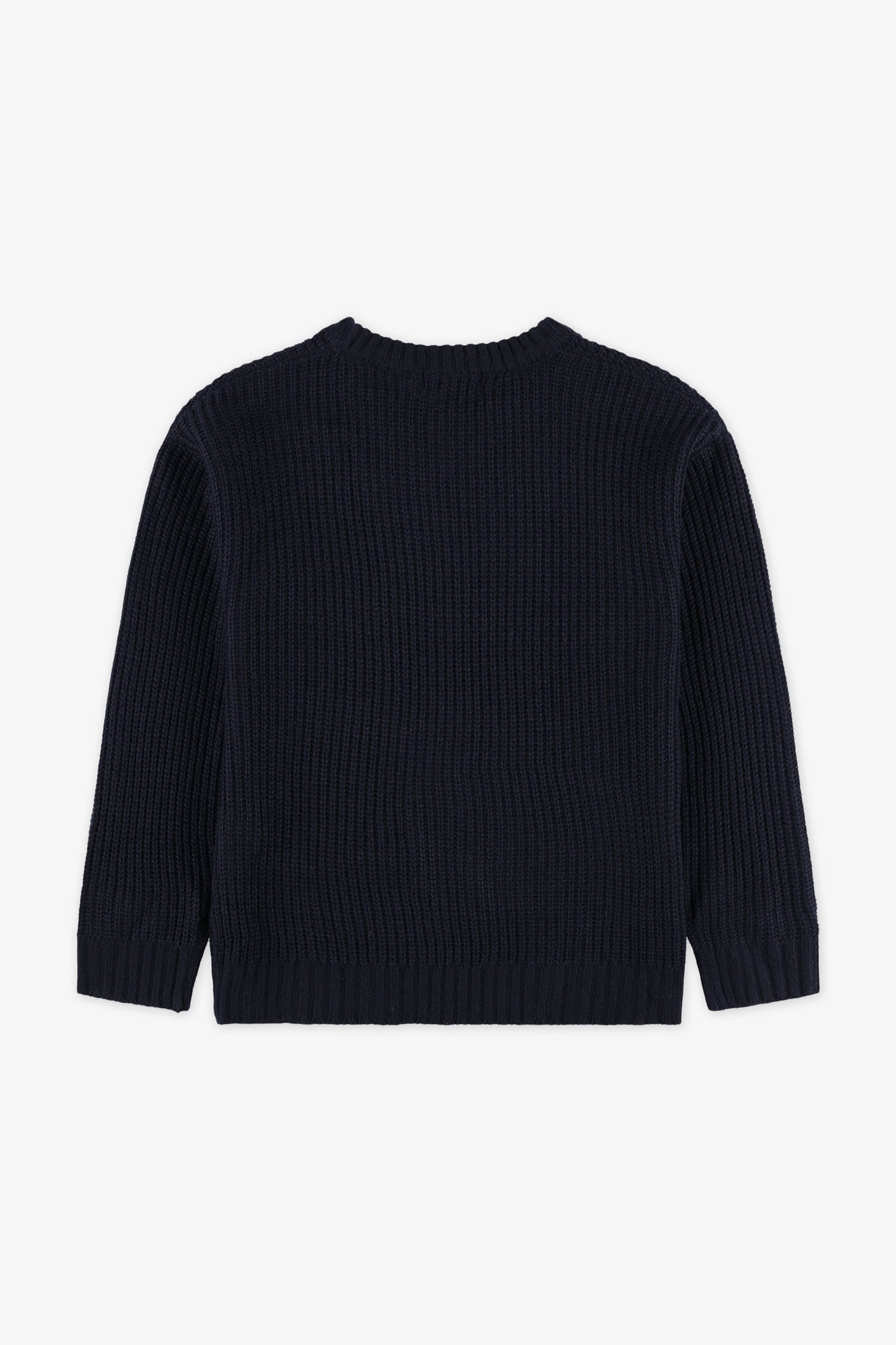 Chandail col rond tricot - Enfant fille && MARIN