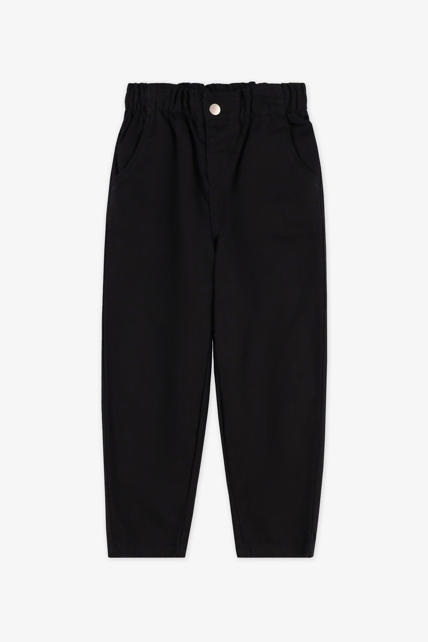 Jeans ''paperbag'' - Enfant fille && NOIR