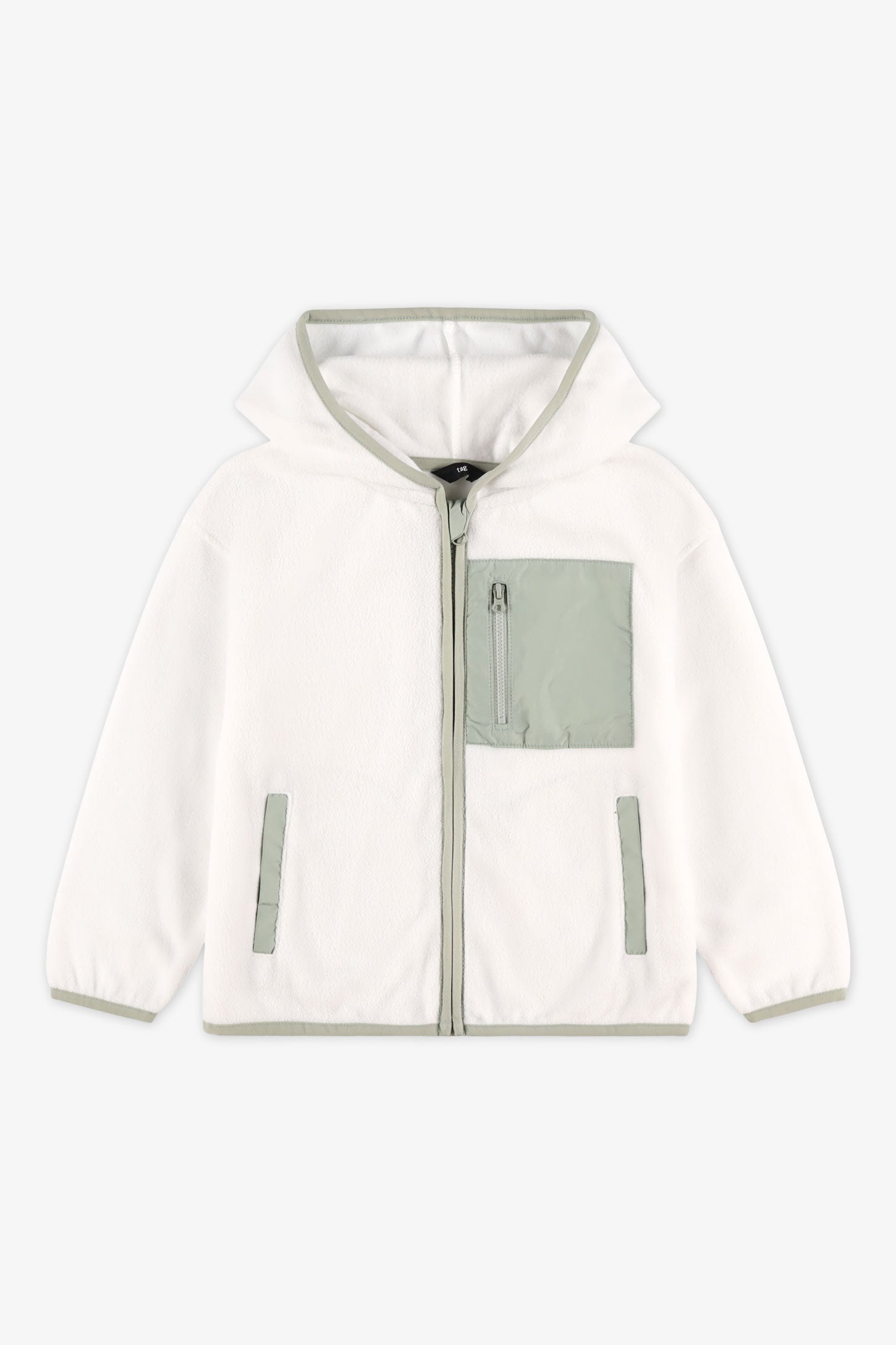 Veste polaire à capuchon - Enfant fille && BLANC CASSÉ