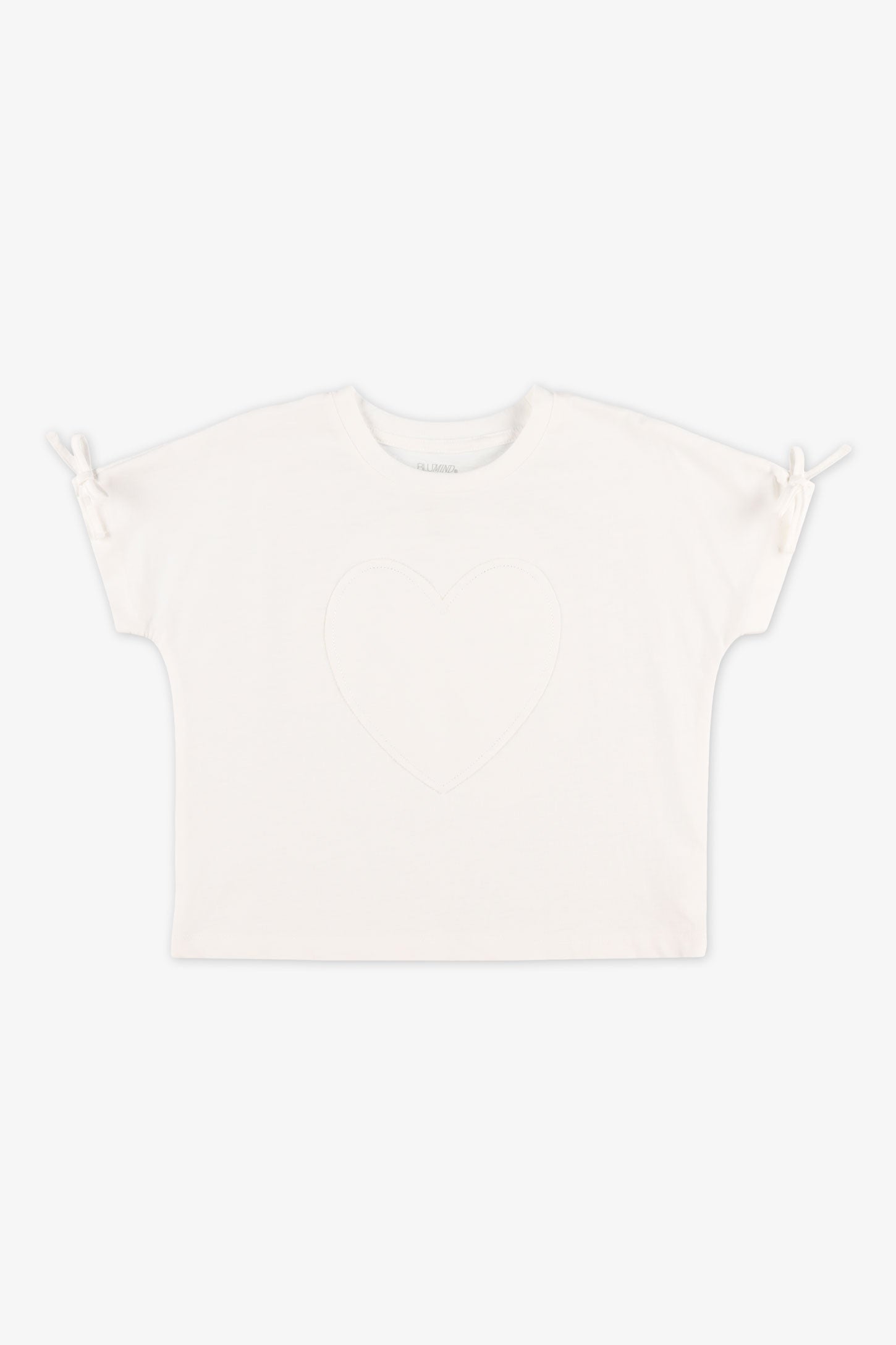 T-shirt col rond coton - Enfant fille && BLANC CASSÉ
