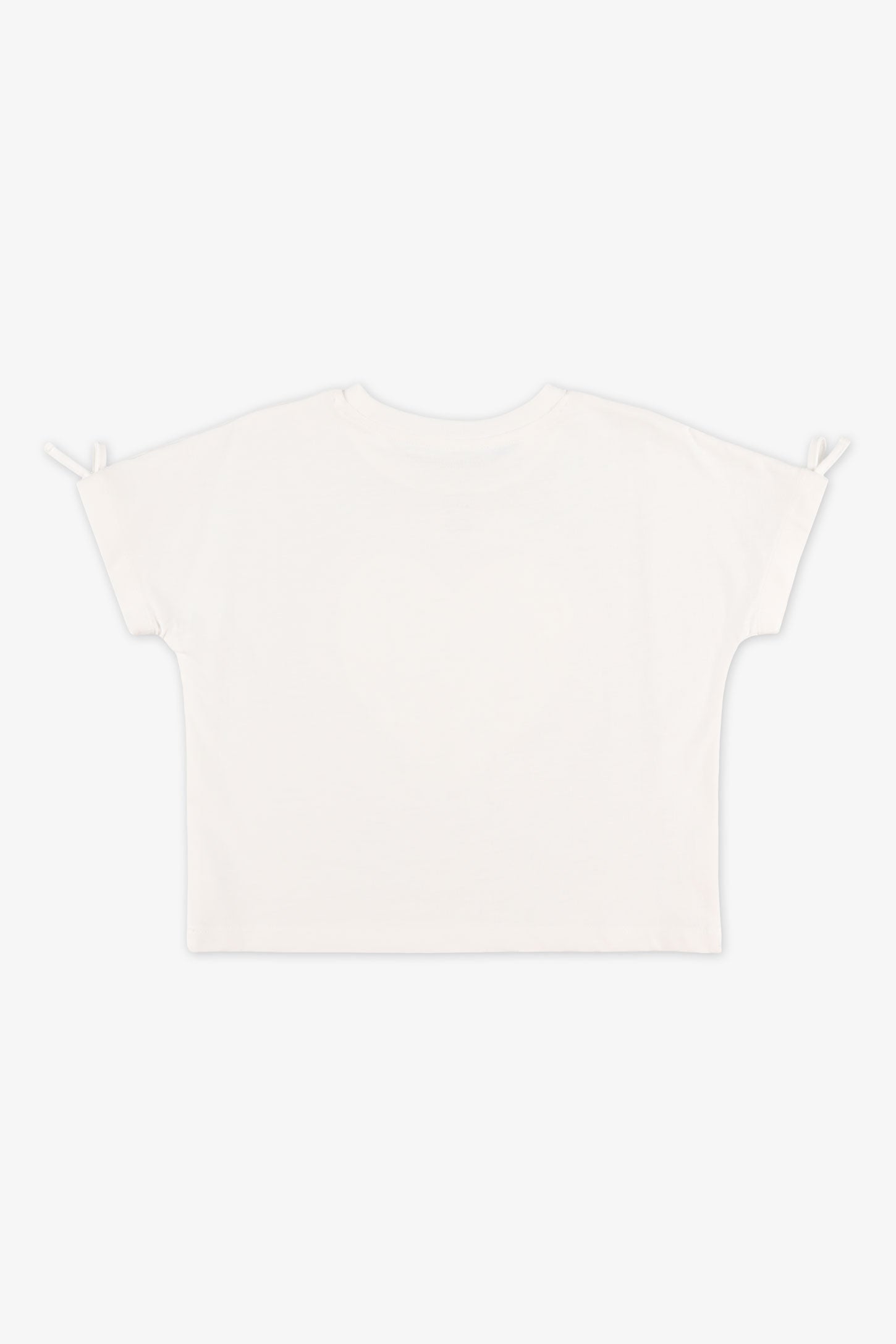 T-shirt col rond coton - Enfant fille && BLANC CASSÉ