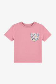 T-shirt col rond à poche, 2T-3T, 2/15$ - Bébé fille && ROSE FUCHSIA