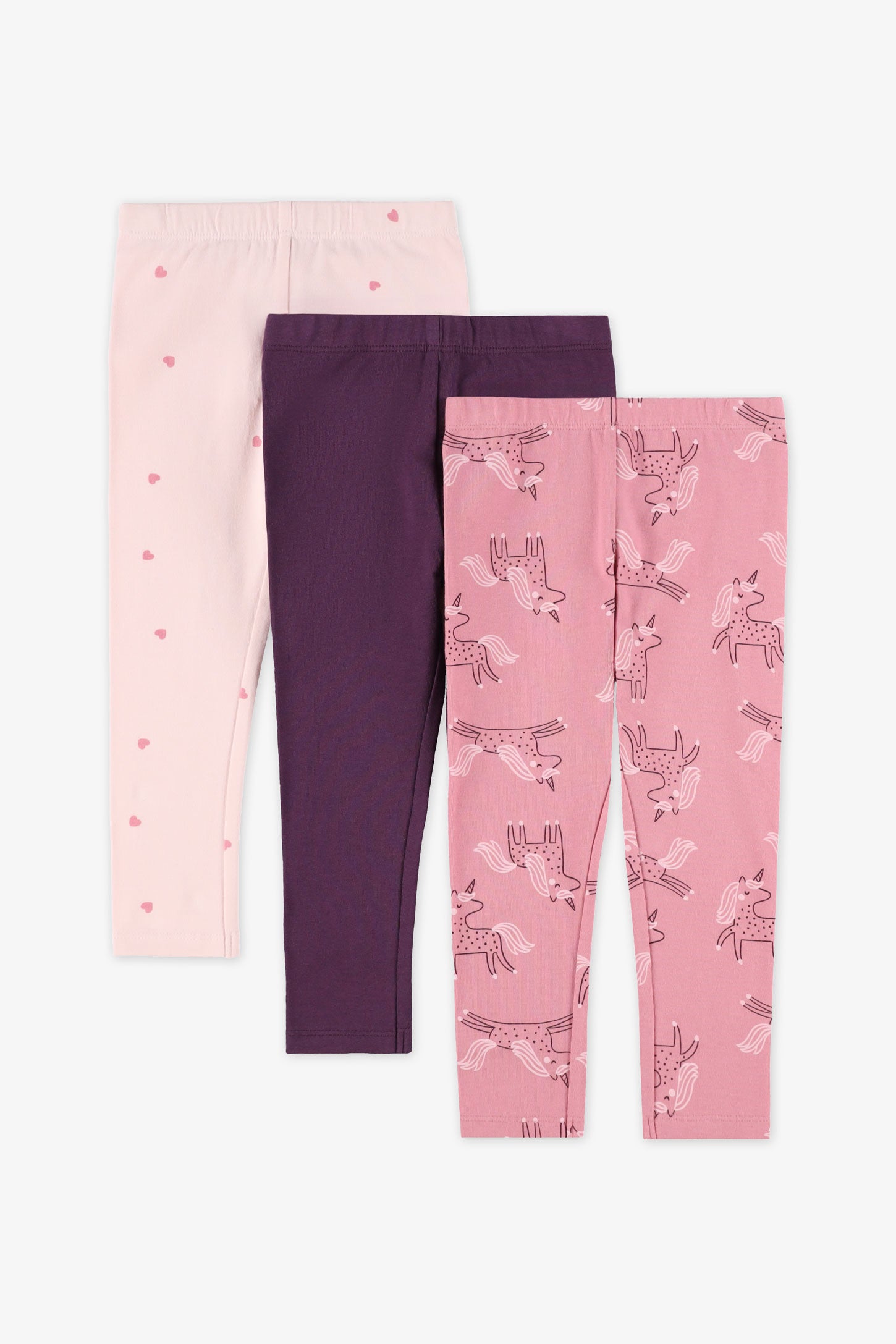 Lot de 3 legging coton, 2T-3T - Bébé fille && ROSE/MULTI