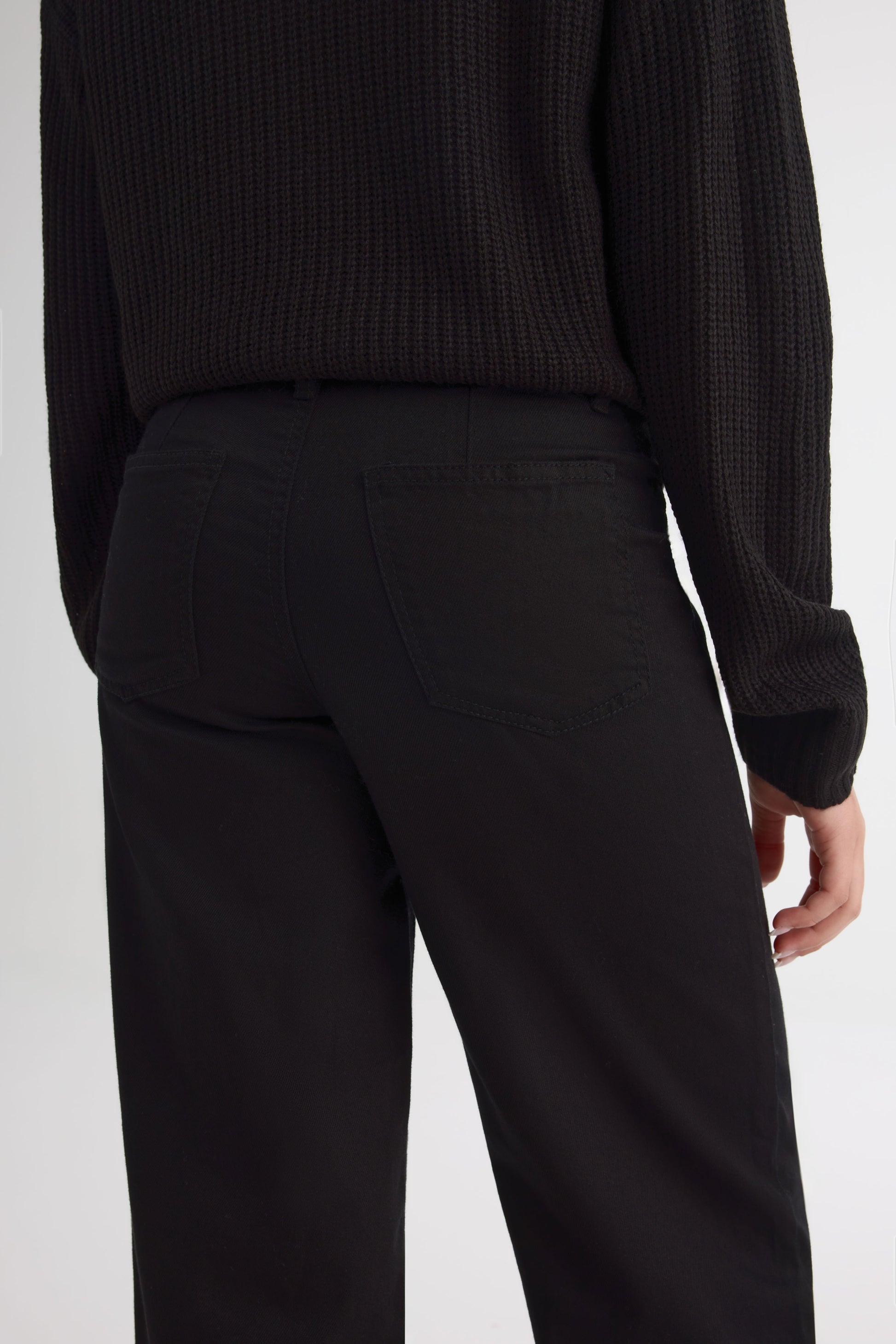 Jeans jambe large - Ado fille && NOIR