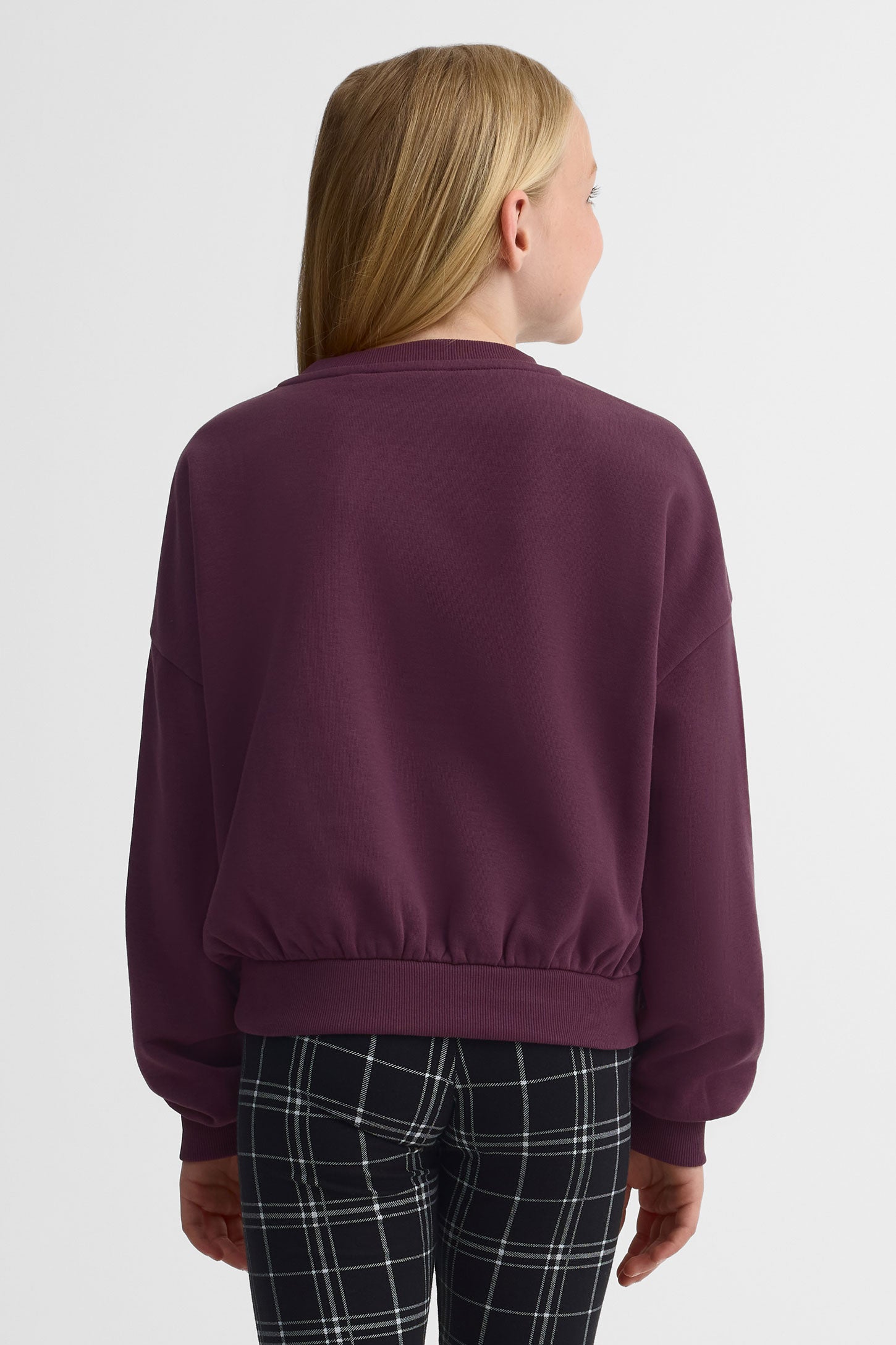 Chandail ouaté graphique - Ado fille && AUBERGINE