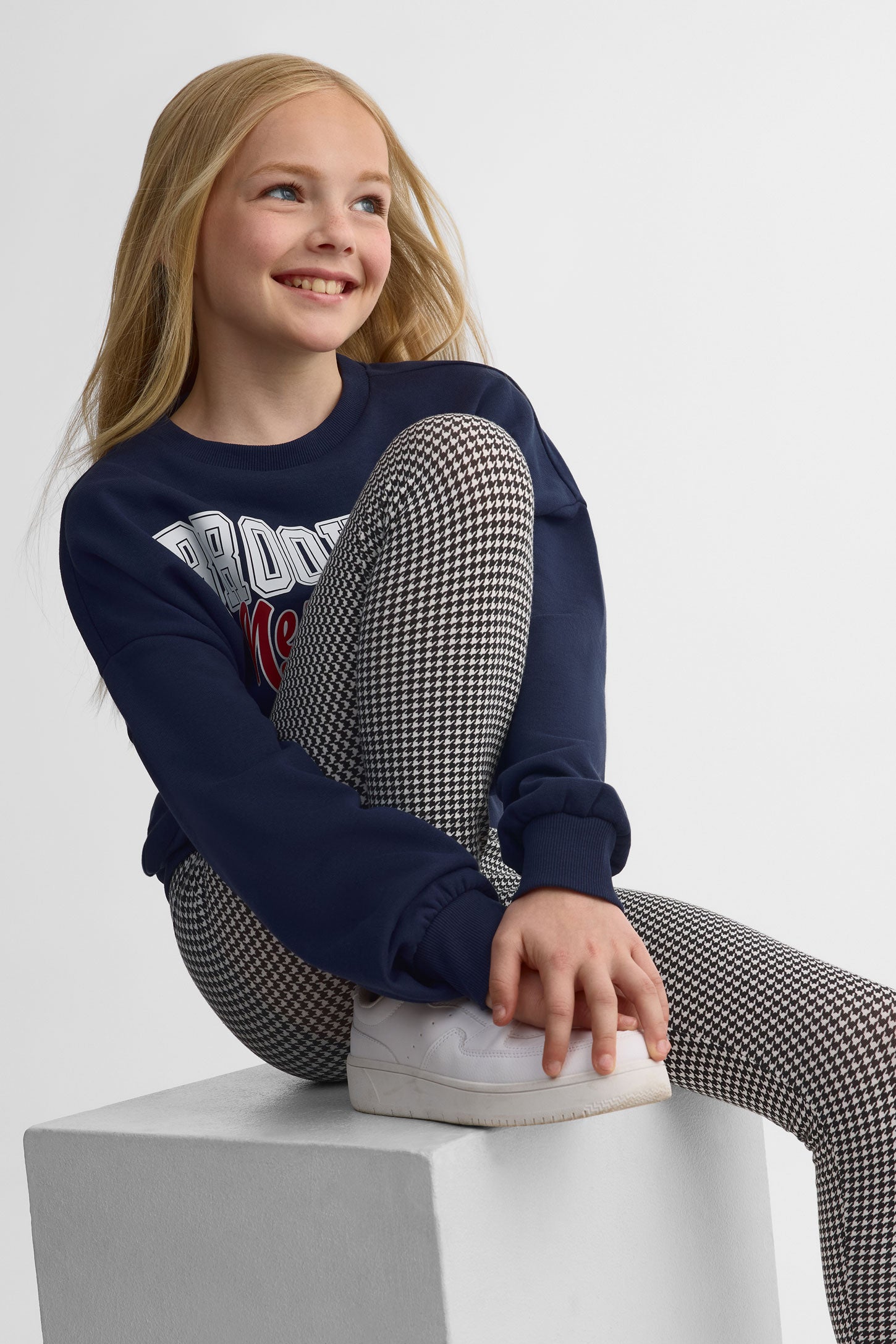 Legging élastique à carreaux 2/25$ - Ado fille && BLANC CASSÉ/MULTI