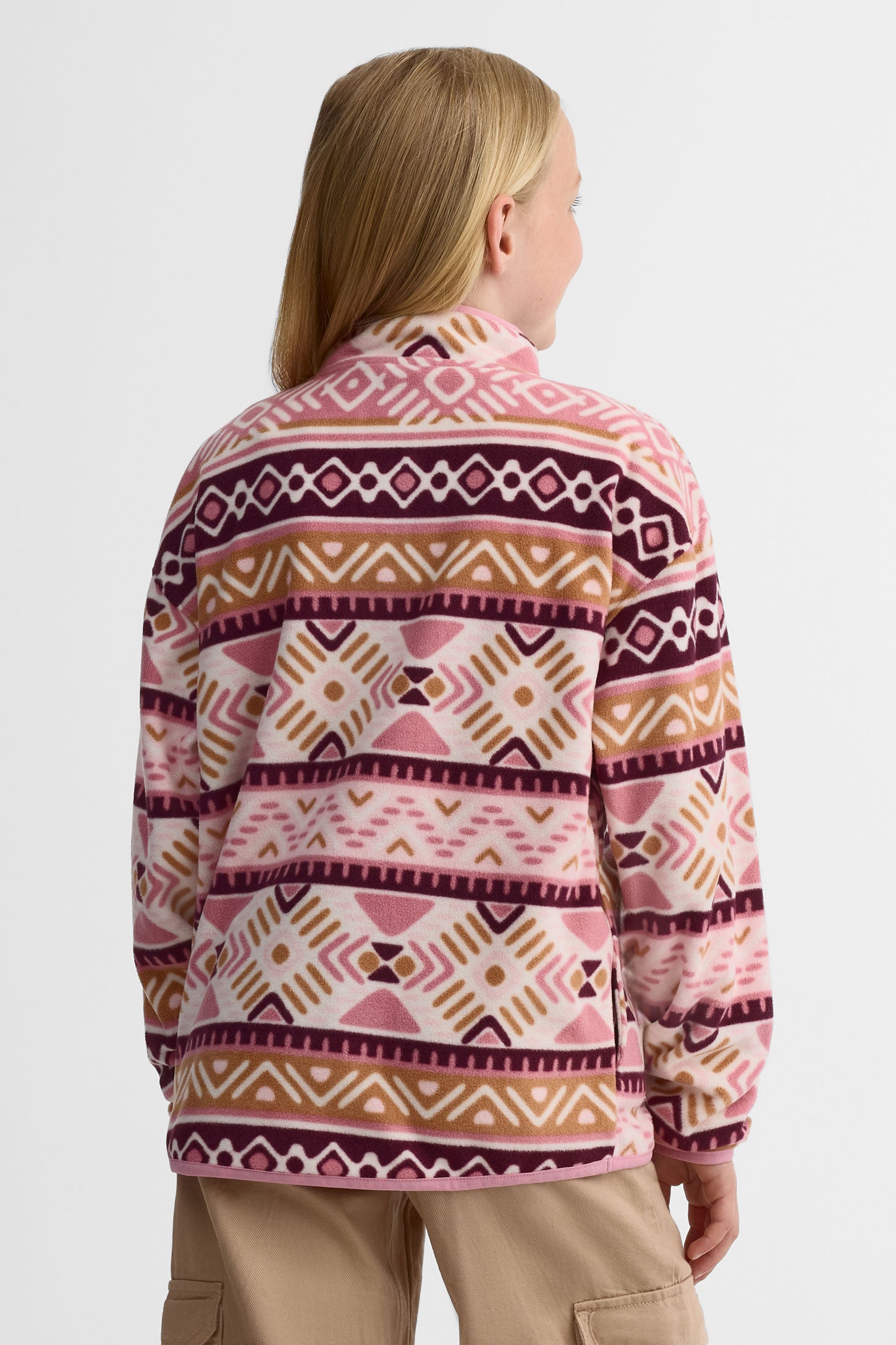 Chandail manches longues imprimé en micropolaire - Ado fille && ROSE MULTI