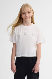 T-shirt col rond coton - Ado fille && BLANC CASSÉ