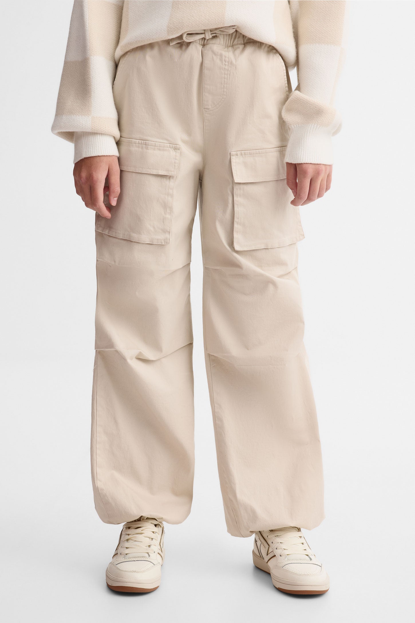 Pantalon ample coupe parachute - Ado fille && BEIGE