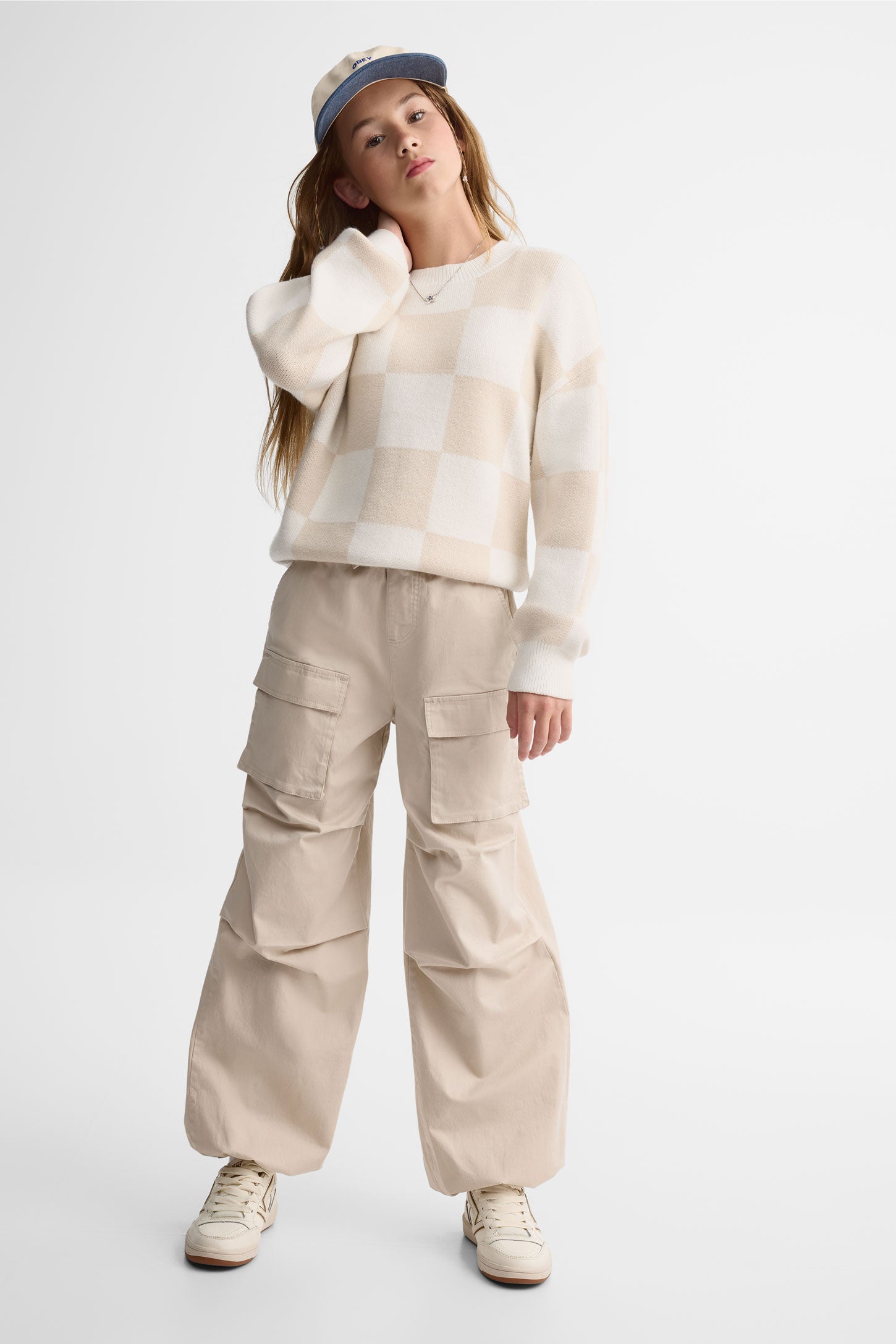 Pantalon ample coupe parachute - Ado fille && BEIGE