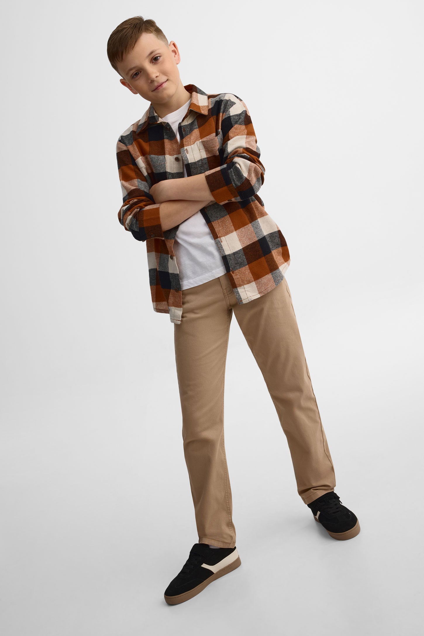 Pantalon coupe ajustée en twill - Ado garçon 2/50$ && TAUPE