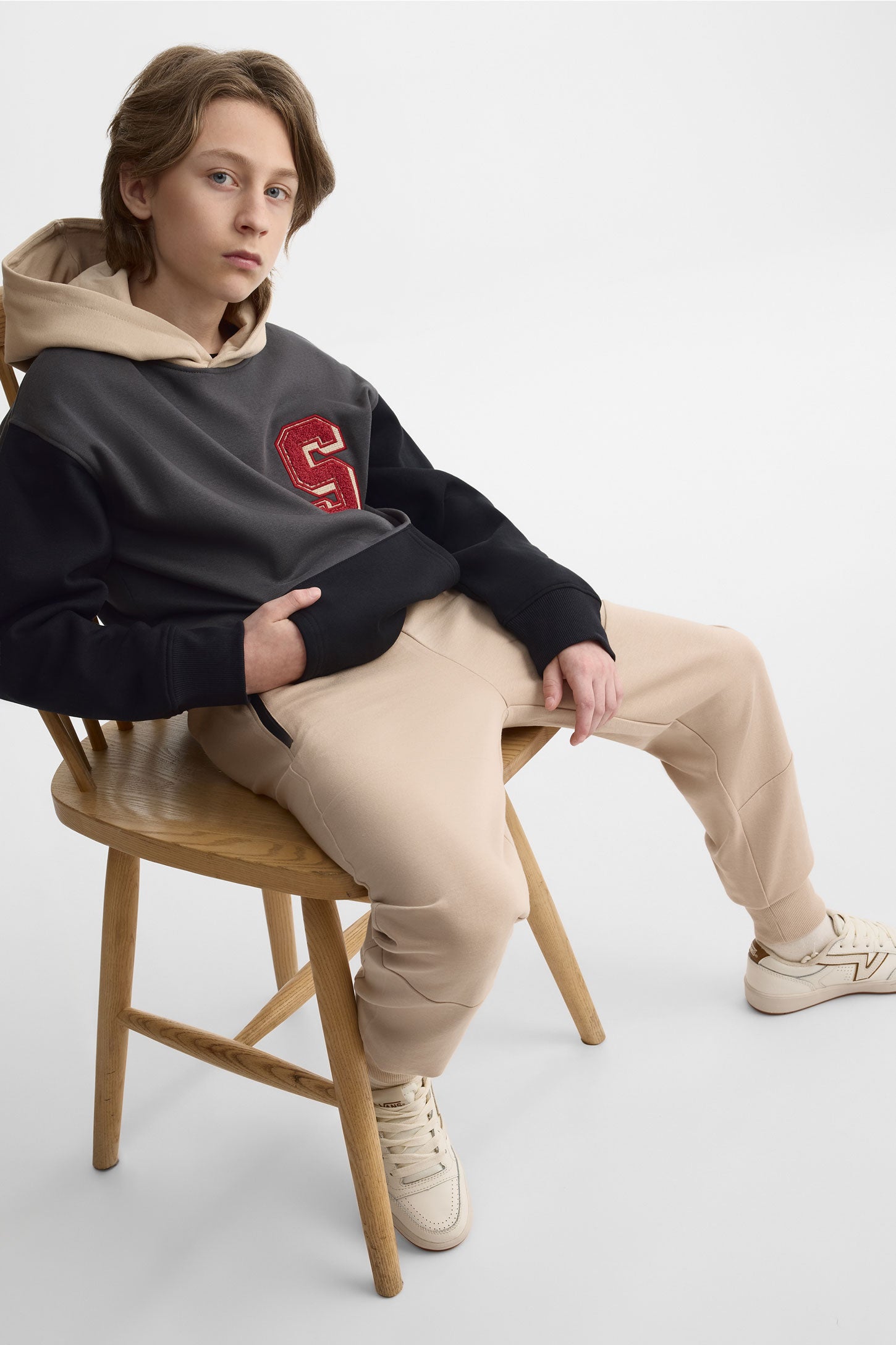 Pantalon jogger ouaté - Ado garçon && BEIGE