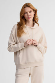 Chandail à capuchon coton ouaté - Femme && BEIGE