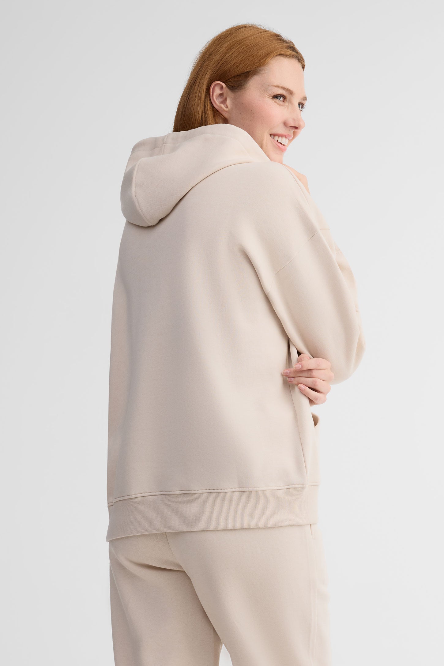 Chandail à capuchon coton ouaté - Femme && BEIGE