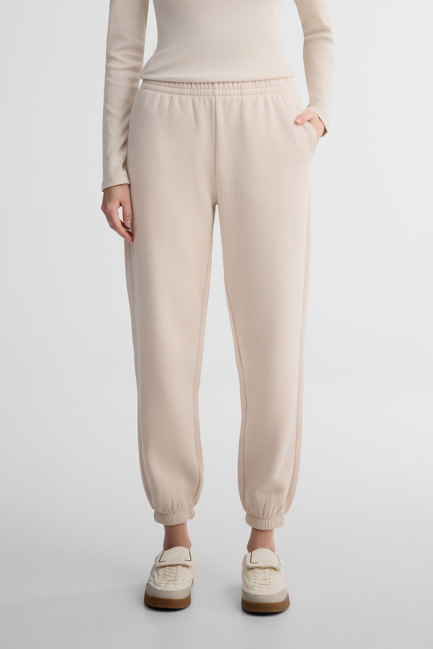 Pantalon jogger coton ouaté - Femme
 && BEIGE