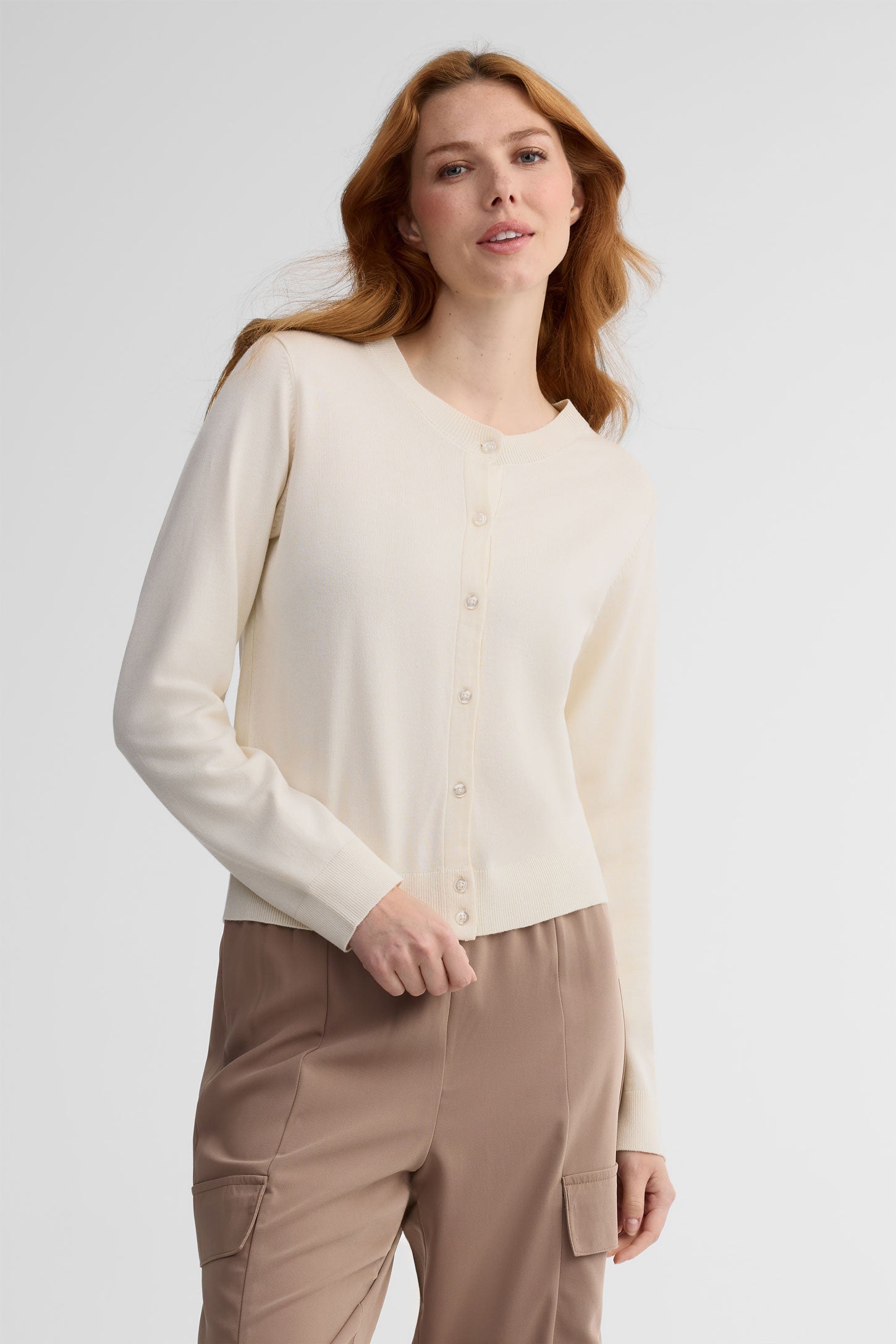 Cardigan en tricot - Femme && BLANC CASSÉ