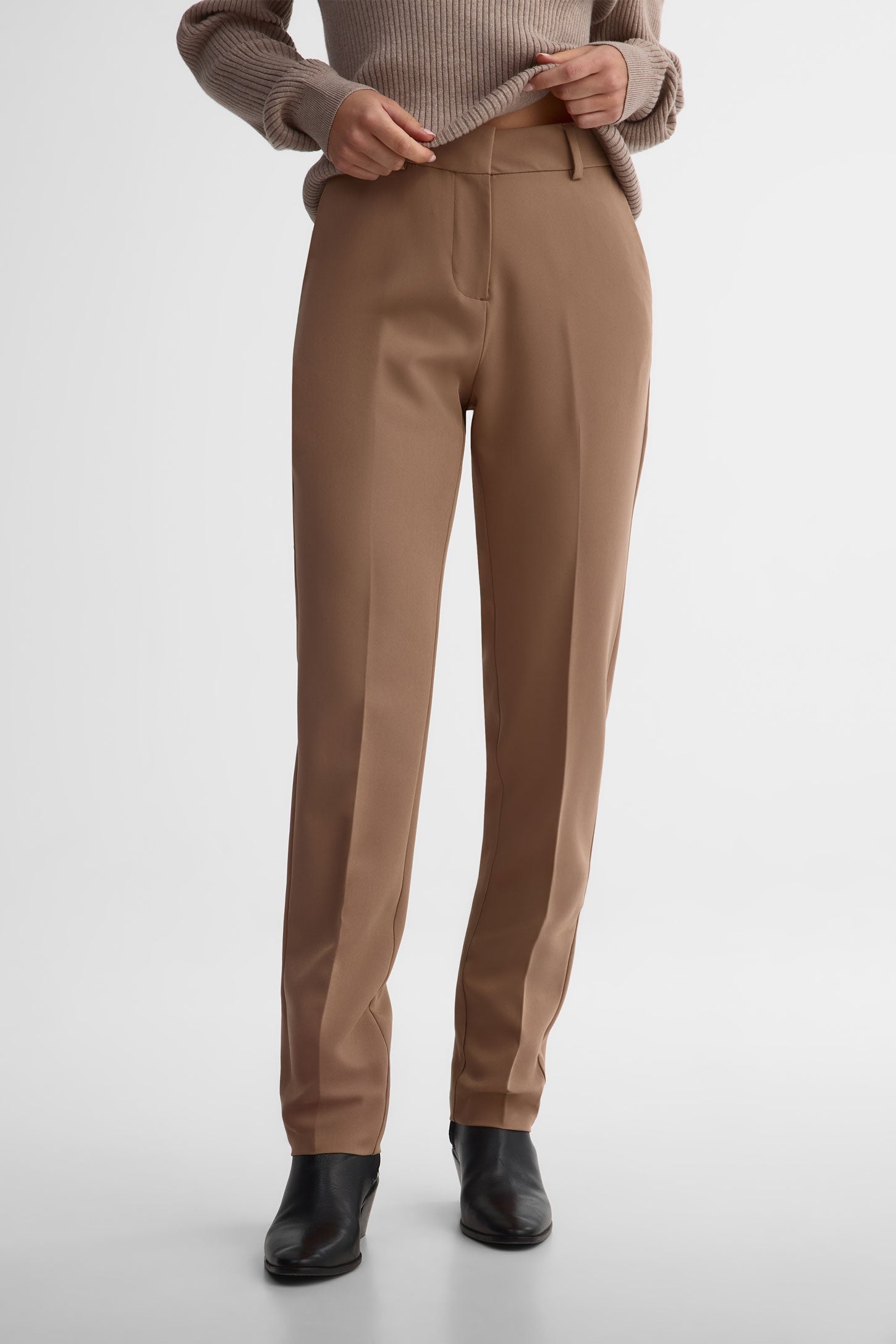 Pantalon jambe droite - Femme && TAUPE