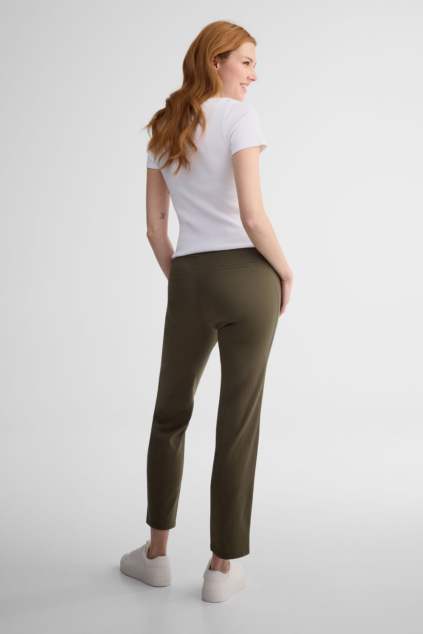 Pantalon De Travail Femme Droite - Taille 12 (28 Pouces) - Haute Taille, Plissé, Ceinture élastique - Fabriqué Au Royaume-Uni