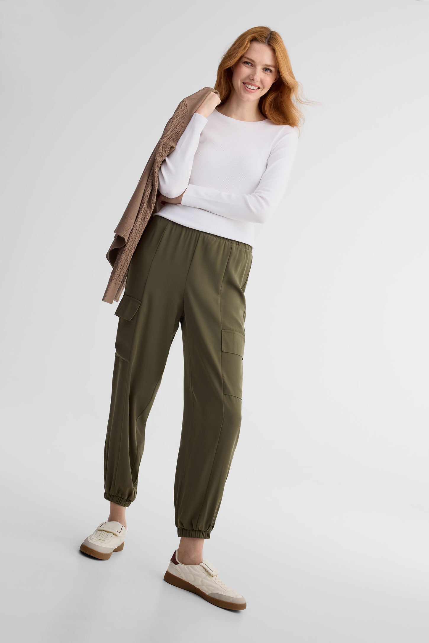Pantalon jogger parachute cargo - Femme && KAKI