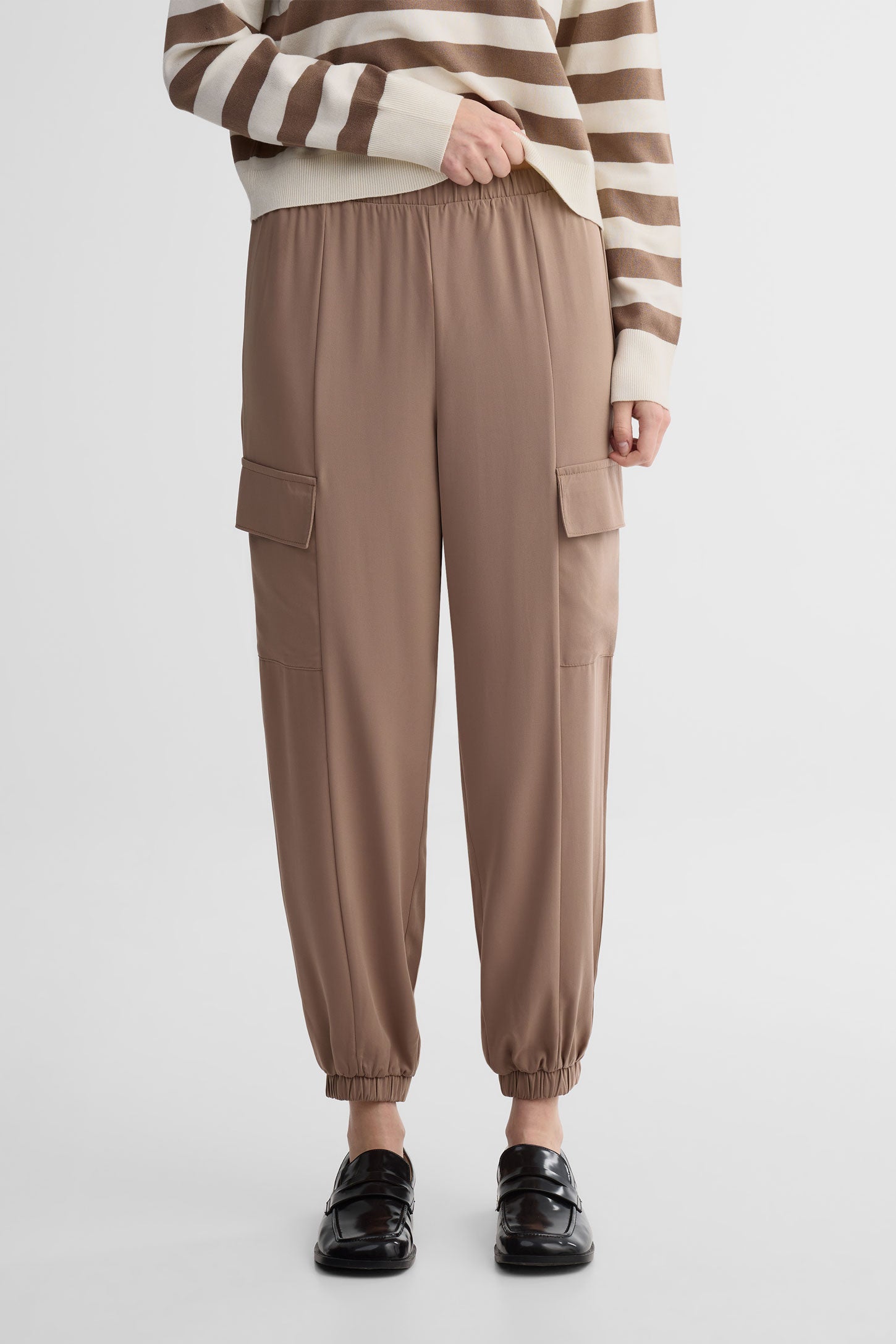 Pantalon jogger parachute cargo - Femme && TAUPE