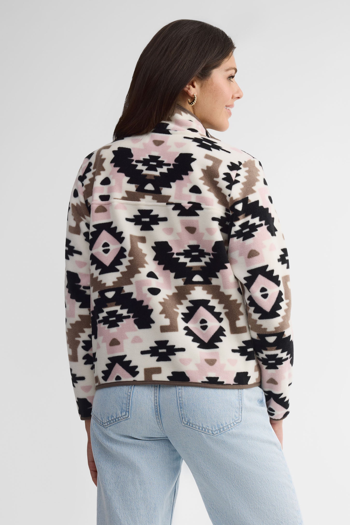 Chandail col montant polaire - Femme && ROSE MULTI