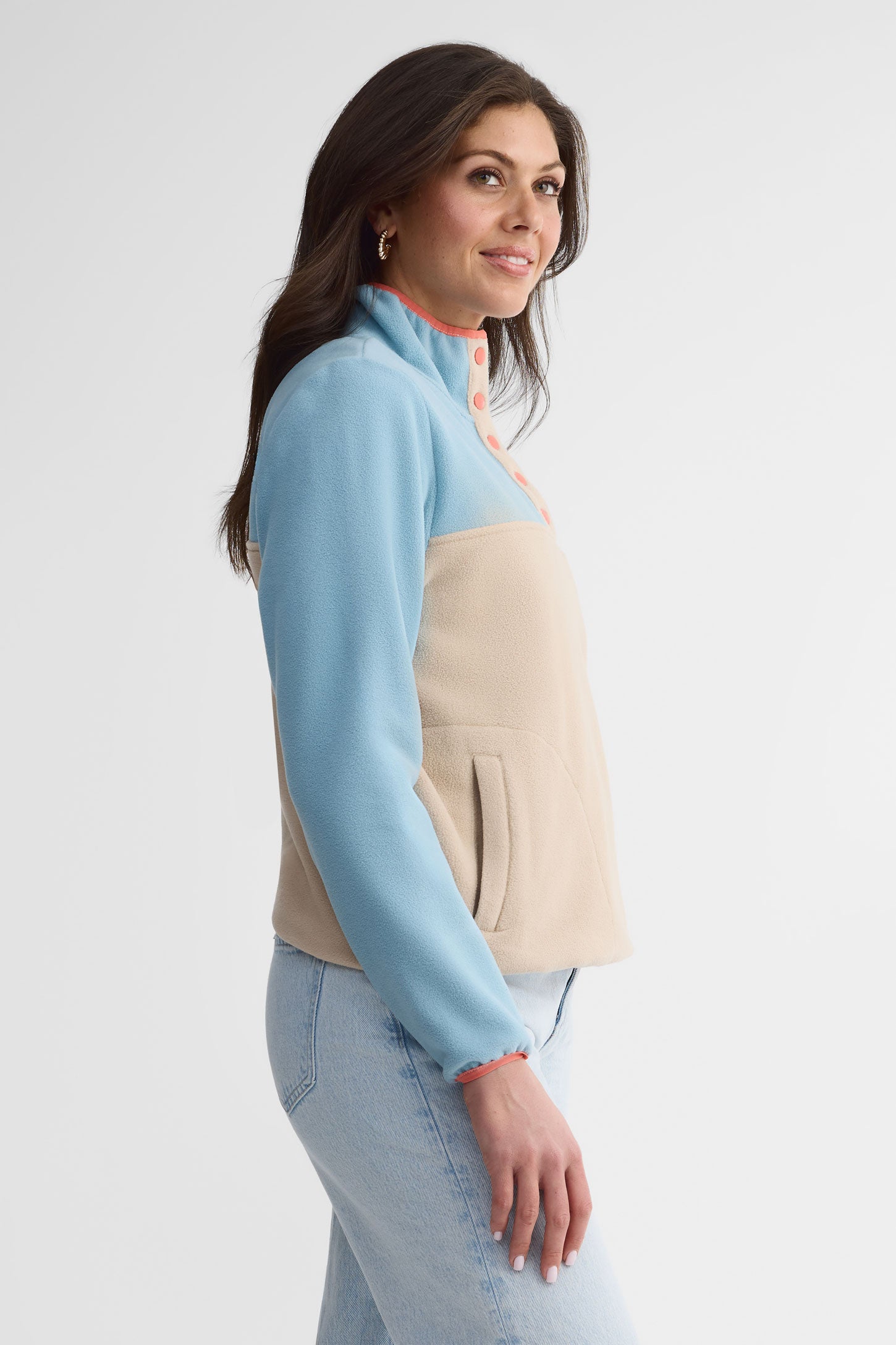 Chandail col montant polaire - Femme && BLEU MULTI