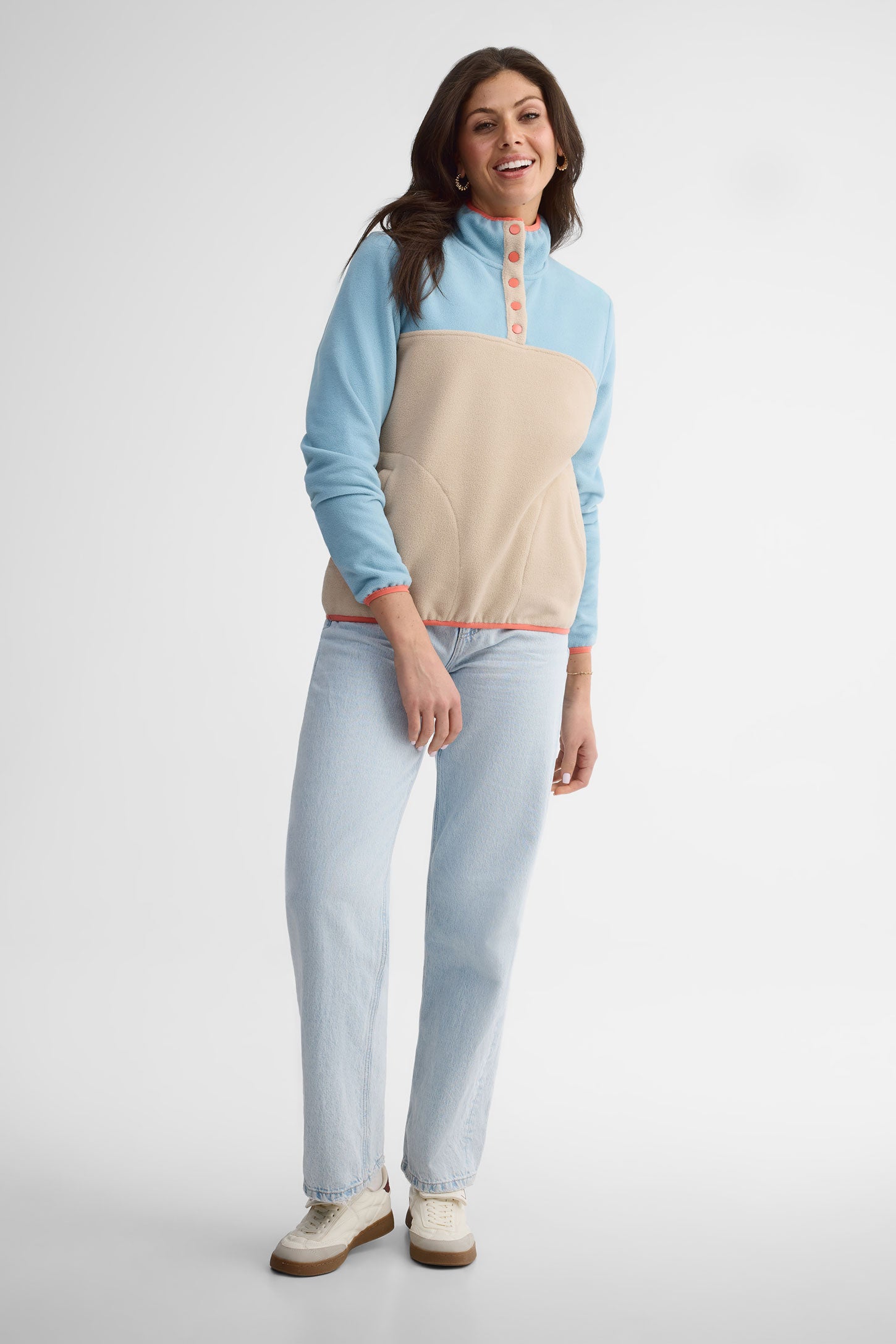 Chandail col montant polaire - Femme && BLEU MULTI