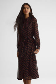Robe à boutons – Femme && BRUN/MULTI