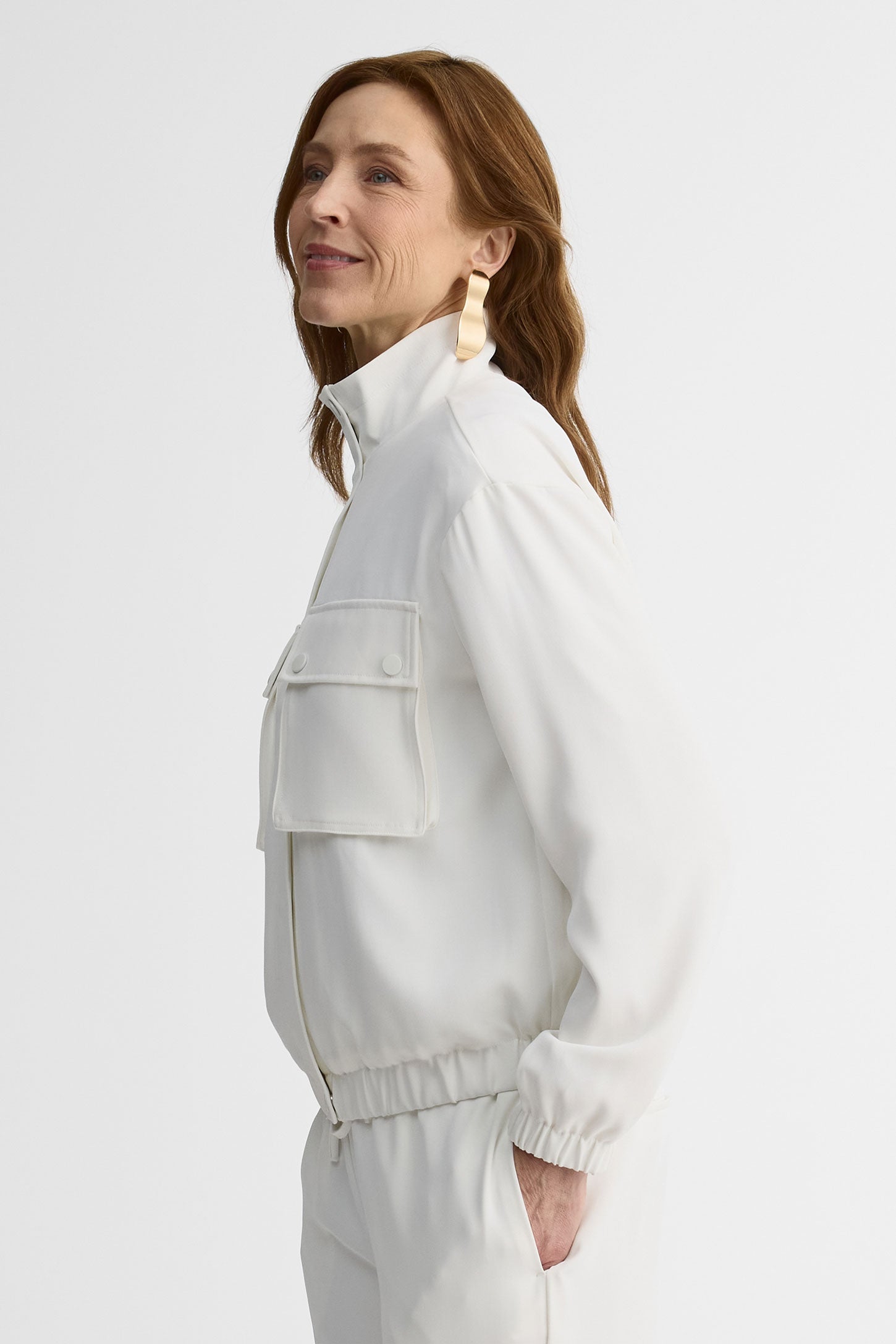 Veste bomber avec poches – Femme && BLANC
