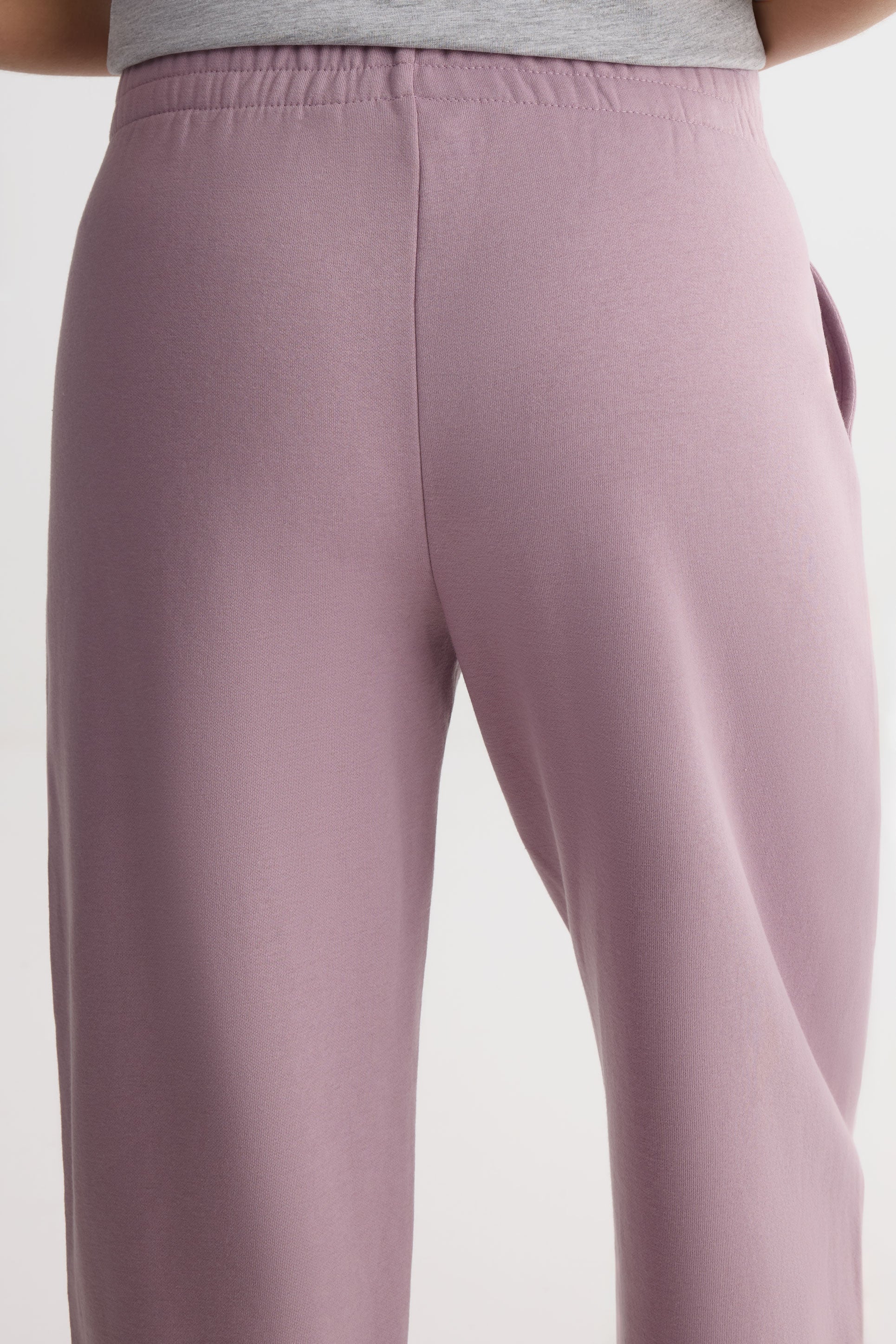 Jogging coupe droite en fleece - Femme && MAUVE