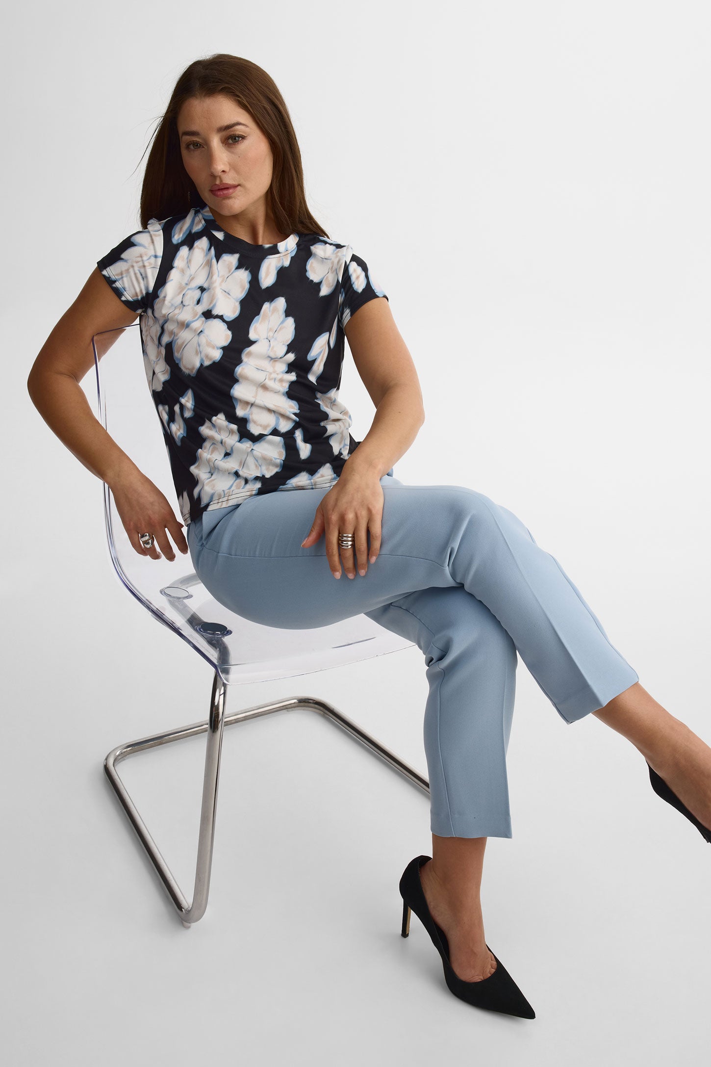Chandail col rond – Femme && NOIR/MULTI