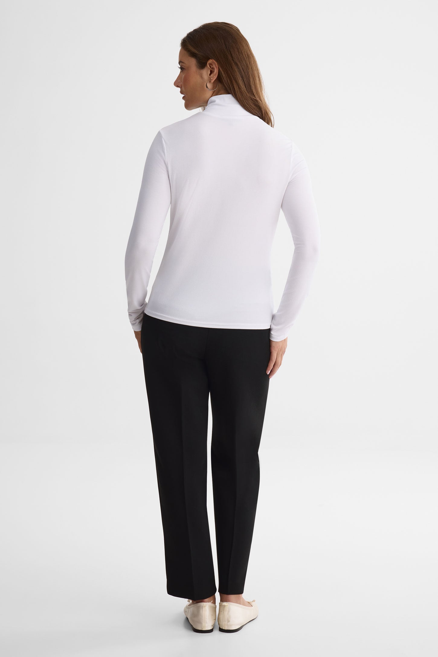 Chandail col croisé – Femme && BLANC