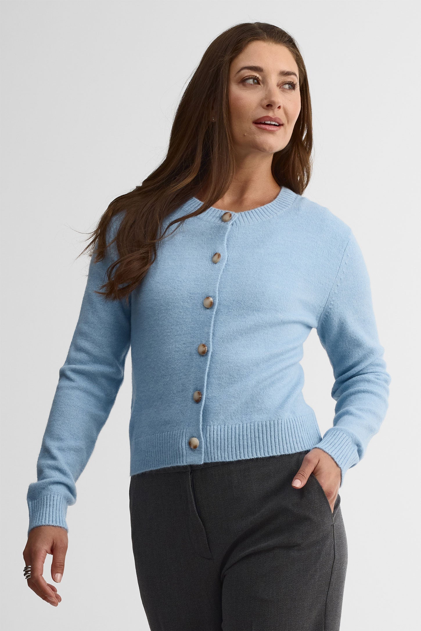 Cardigan tricot – Femme && BLEU MIXTE
