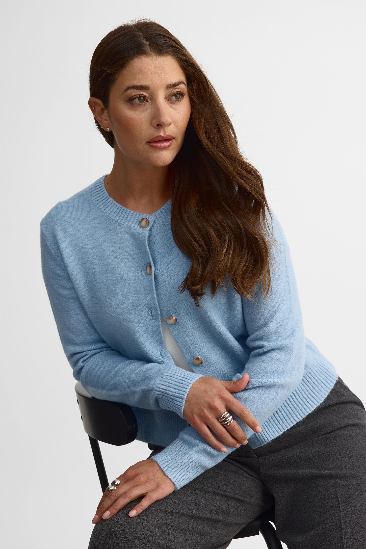 Cardigan tricot – Femme && BLEU MIXTE