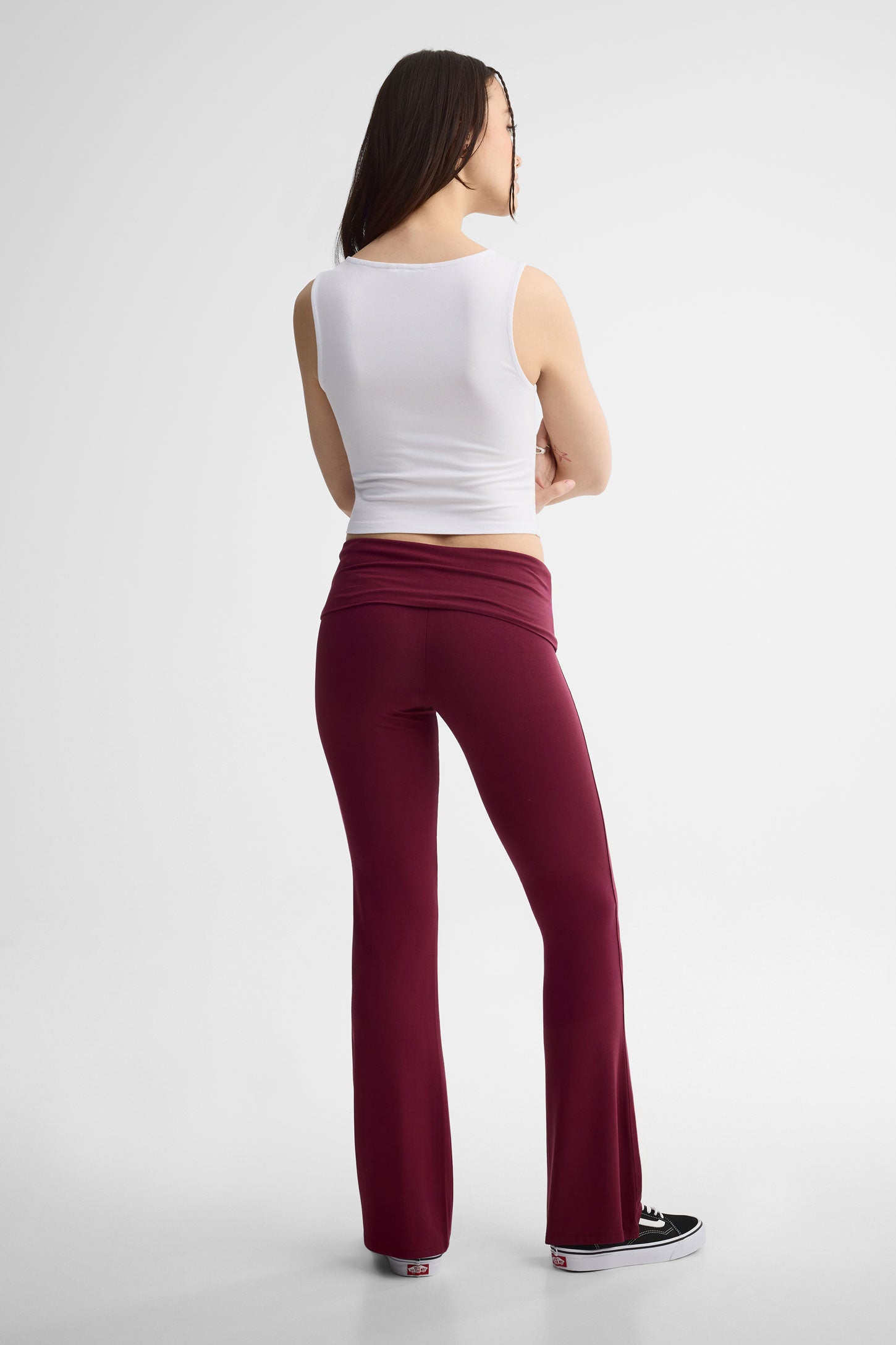 Legging bootcut évasé en heavy rayon - Femme && ROUGE VIN