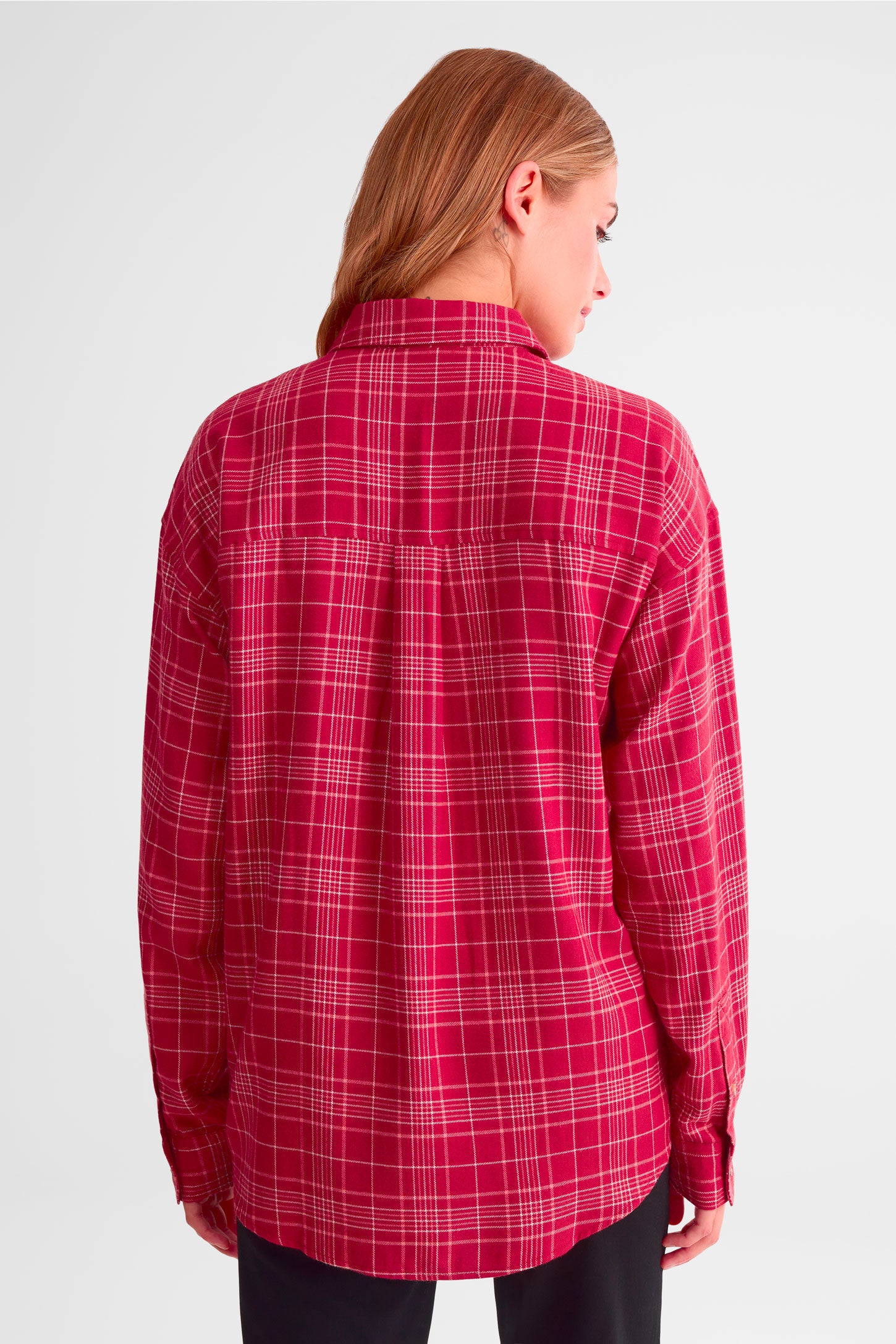 Chemise à carreaux en flanelle - Femme && ROUGE/MULTI