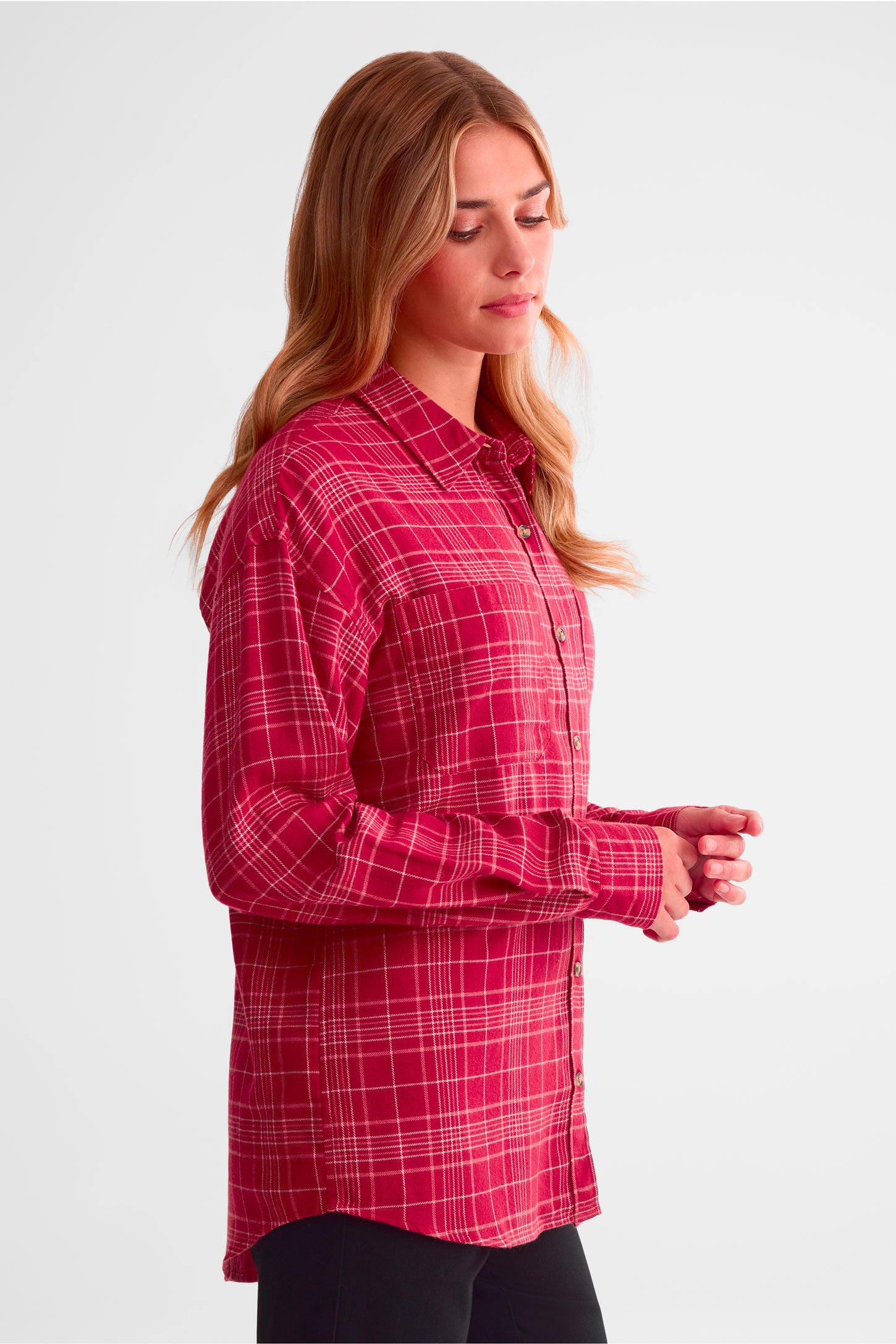 Chemise à carreaux en flanelle - Femme && ROUGE/MULTI