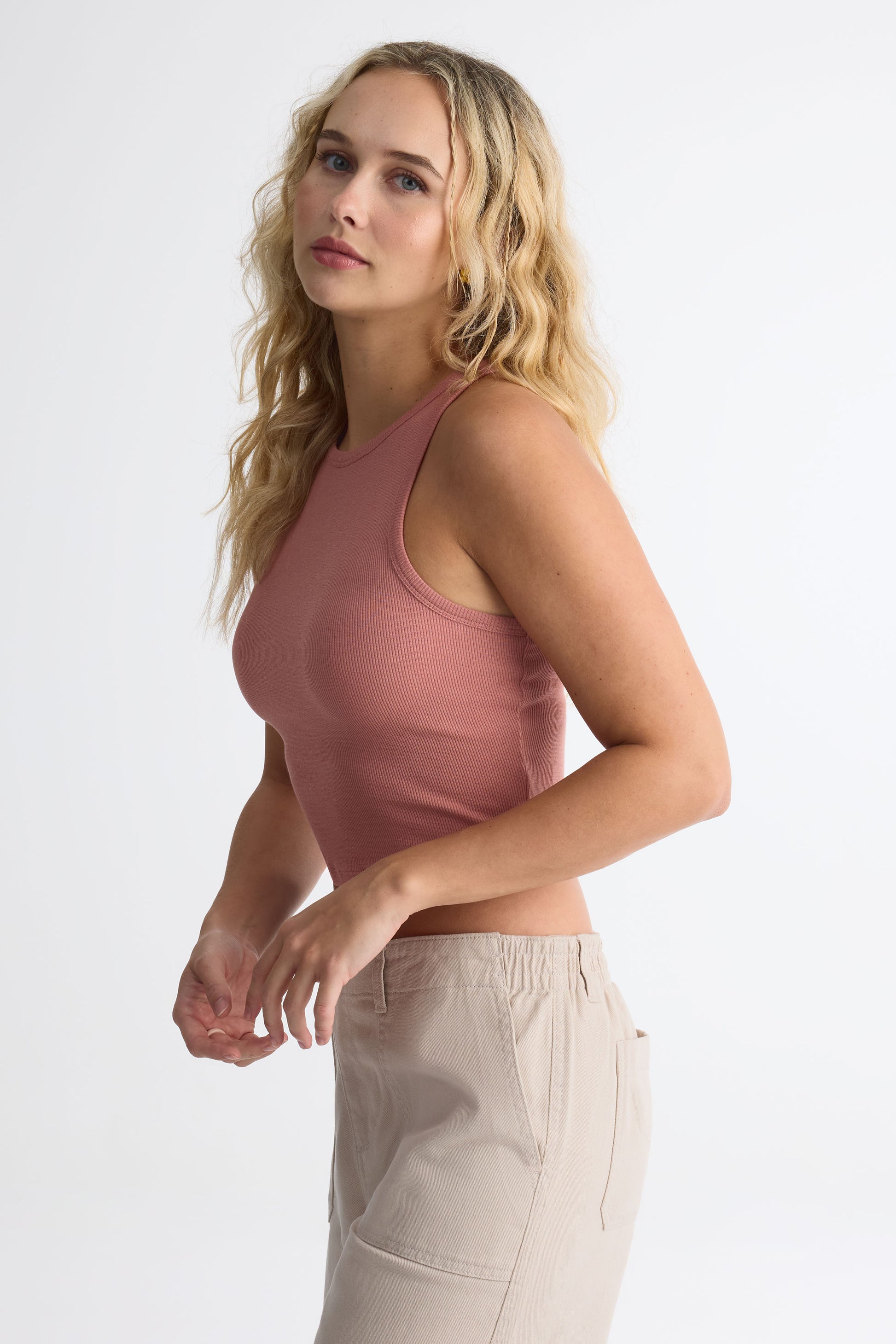 Camisole col halter bodycon - Femme && ROSE