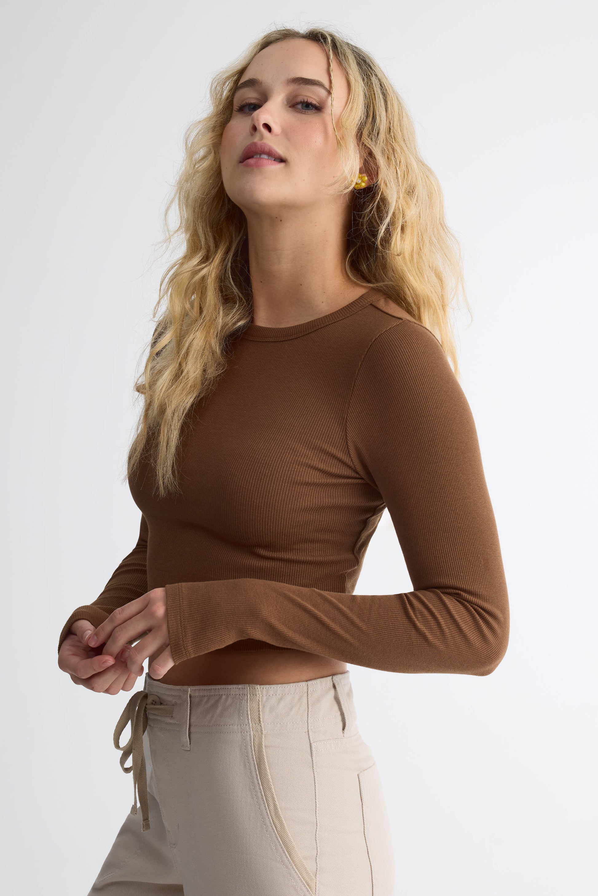 Chandail léger – Jeune femme && BRUN