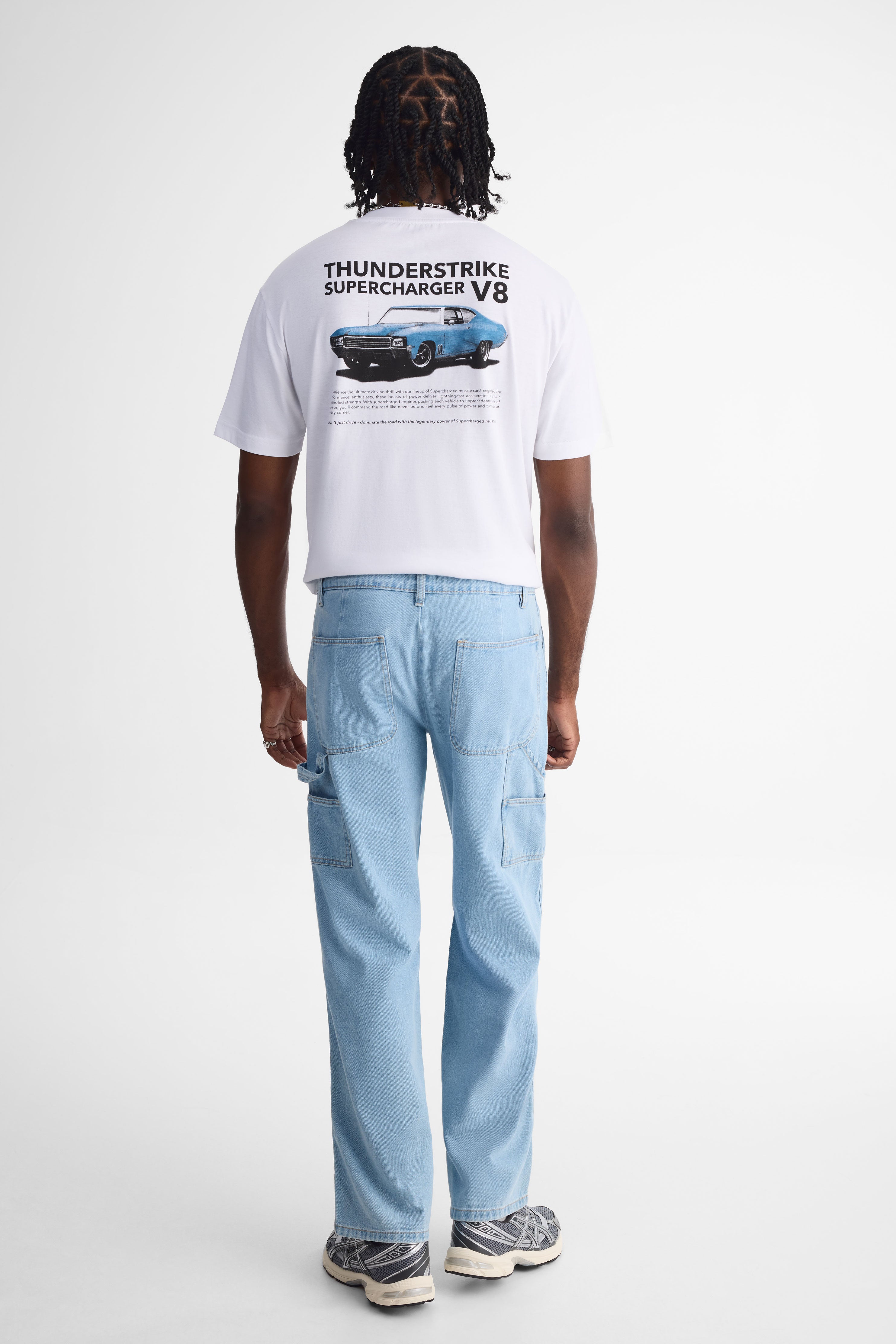 Jeans ''carpenter'' coupe droite - Homme && DENIM PALE
