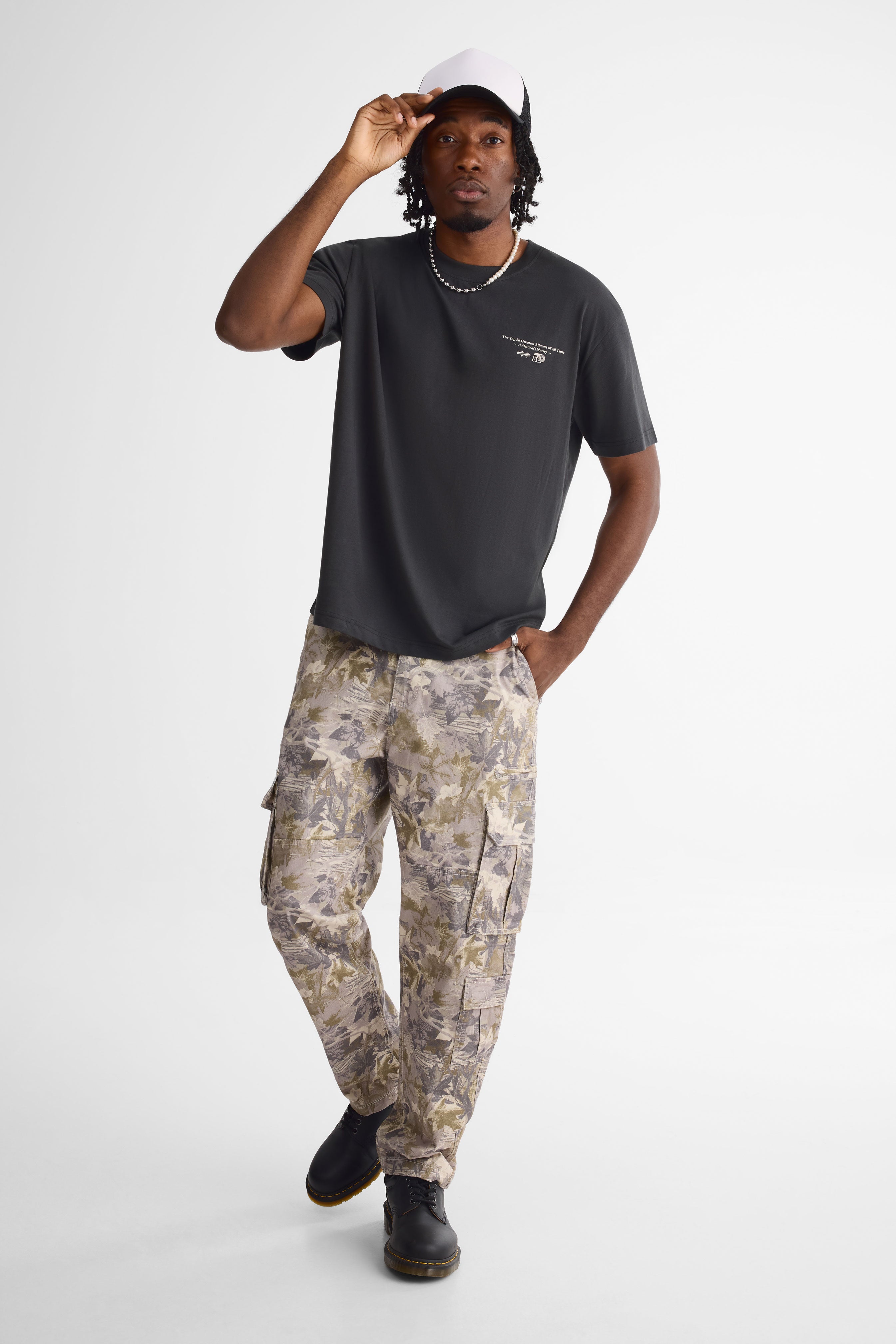 Pantalon cargo coupe ample en twill - Homme && KAKI/MULTI