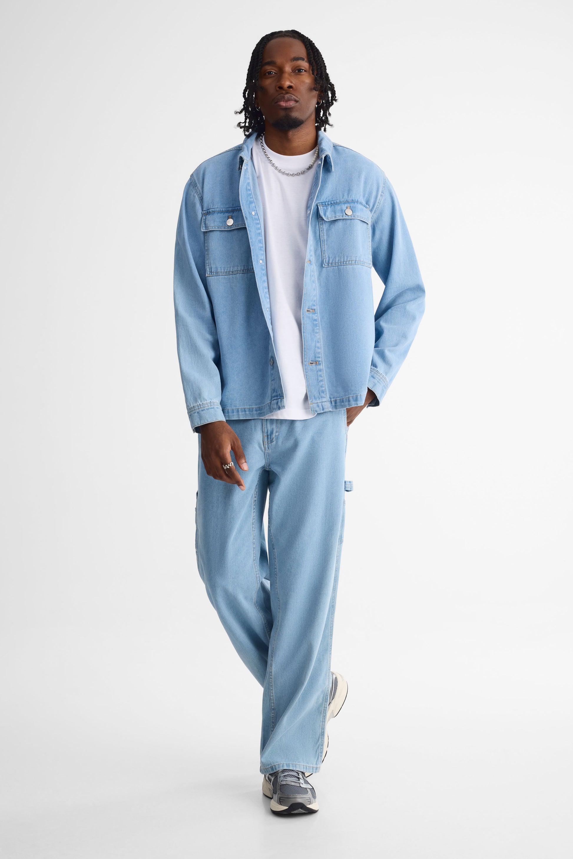 Jeans ''carpenter'' coupe droite - Homme && DENIM PALE