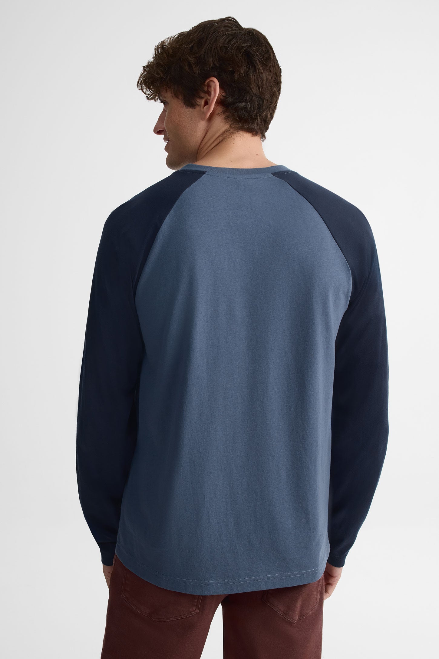 Chandail henley manches longues - Homme && BLEU MULTI